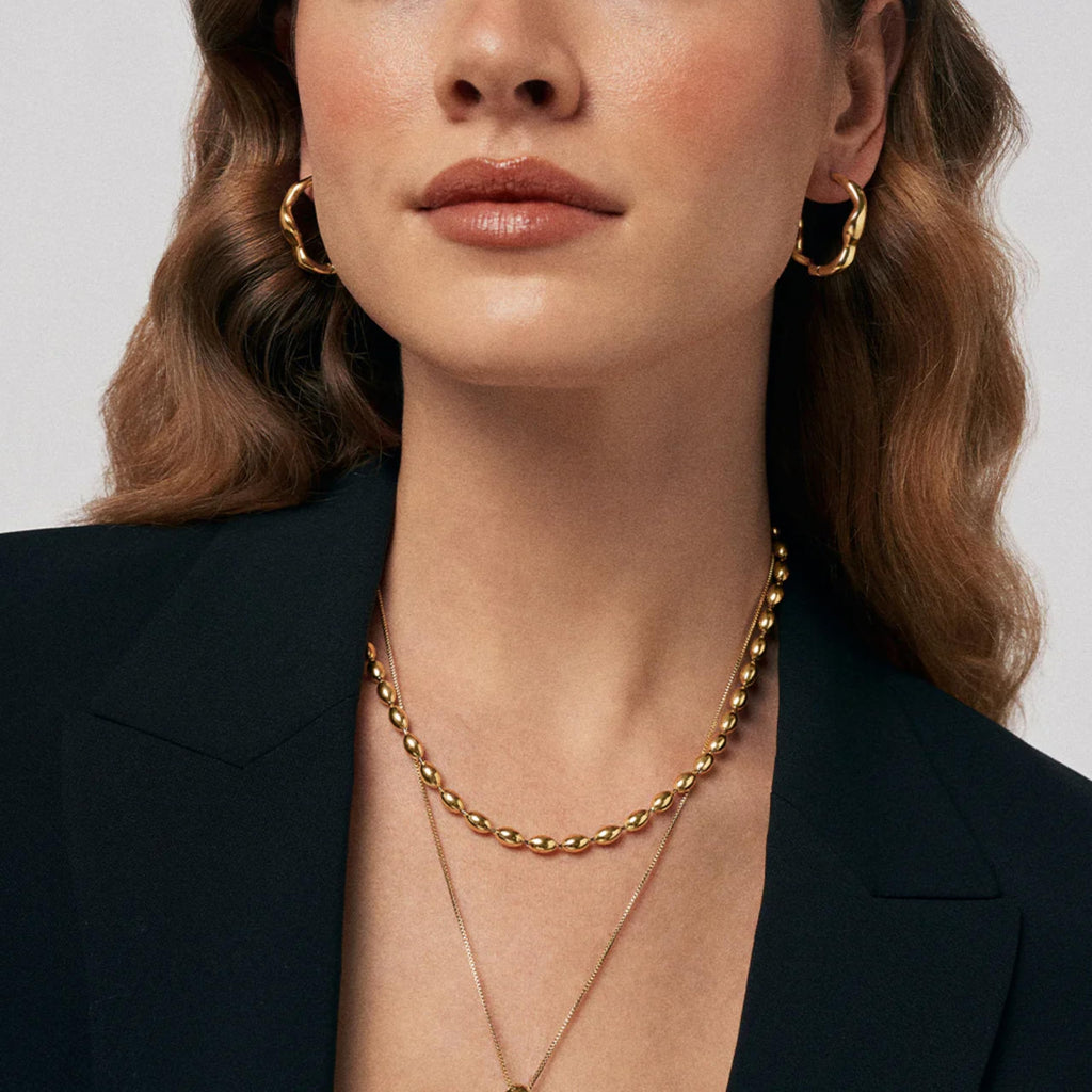 Hey Harper Gold Necklace For Women Trendy Necklace - 14K Golden PVD Coating Waterproof & Sweatproof Non Tarnish Jewelry Chain Necklaces