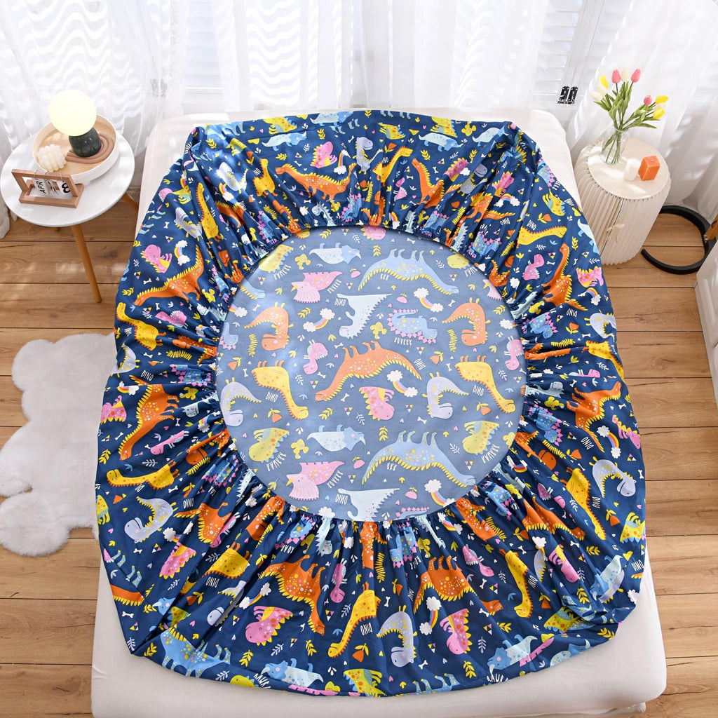 Bedding Fitted Sheet with Deep Pocket,3D Pattern Printed Fabric Bed Sheets (Black Butterfly,Twin)