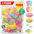 BUBS Swedish Candy Mix 1 lb - Authentic Sweet and Sour Swedish Gummies - Gelatin-Free Vegan Gummy Candy Assortment, Imported from Sweden - Foam Candy - Big Ovals, Dizzy Skulls, Tutti Frutti and More