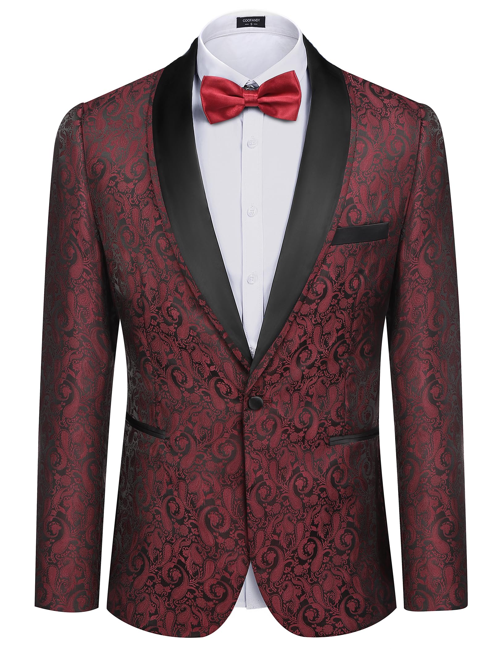 COOFANDY Men's Floral Tuxedo Suit Jacket Slim Fit Dinner Jacket Party Prom Wedding Blazer Jackets