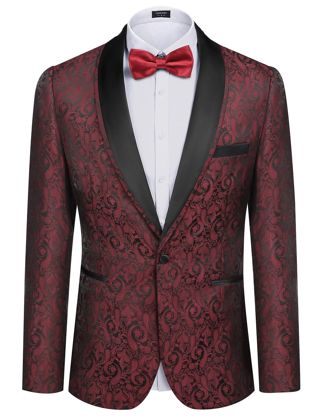 COOFANDY Men's Floral Tuxedo Suit Jacket Slim Fit Dinner Jacket Party Prom Wedding Blazer Jackets