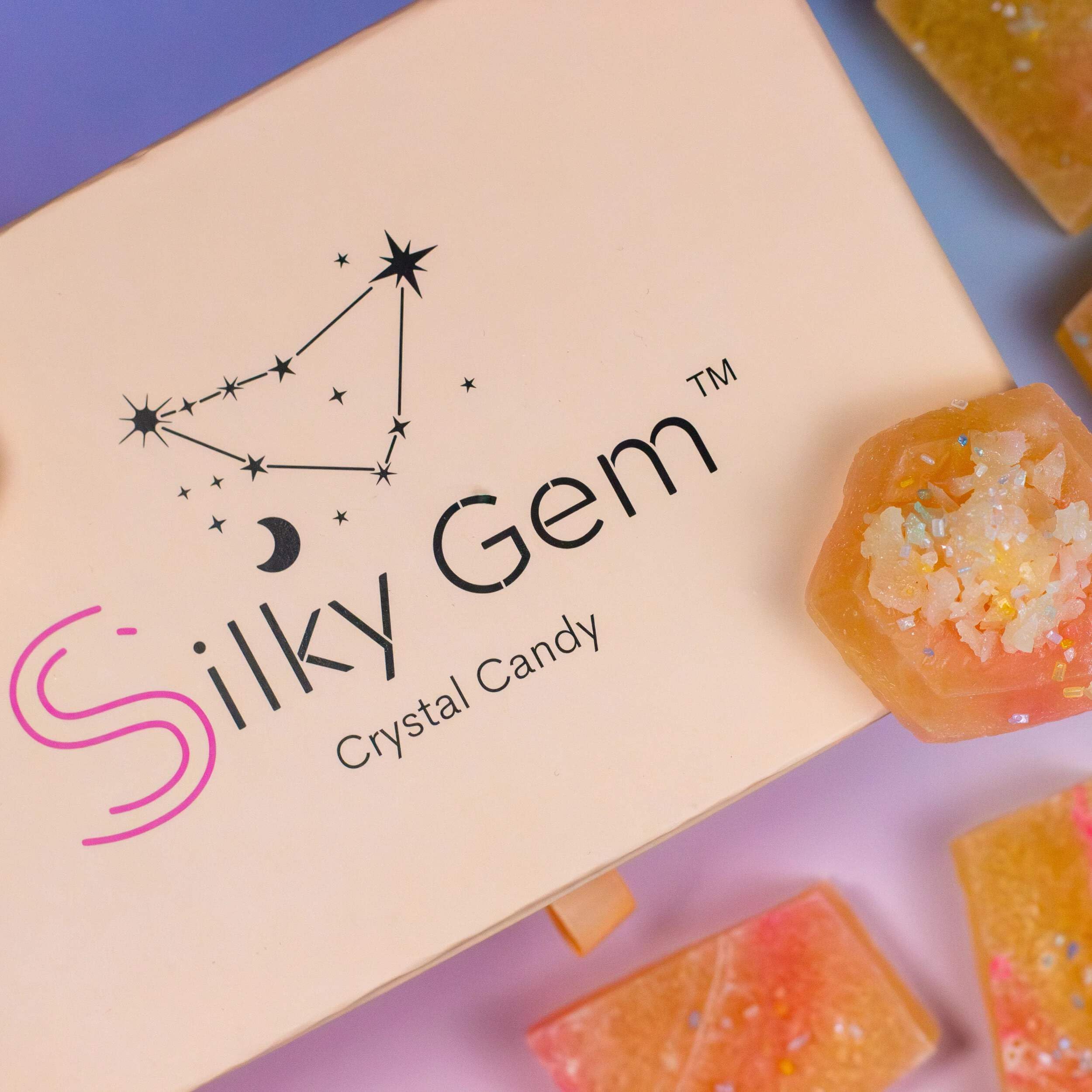 Silky Gem - Edible Lychee Flavored Aurora Crystal Candy, 8-10 pieces, Kohakutou, Edible Gem, Vegan, Gluten Free, ASMR