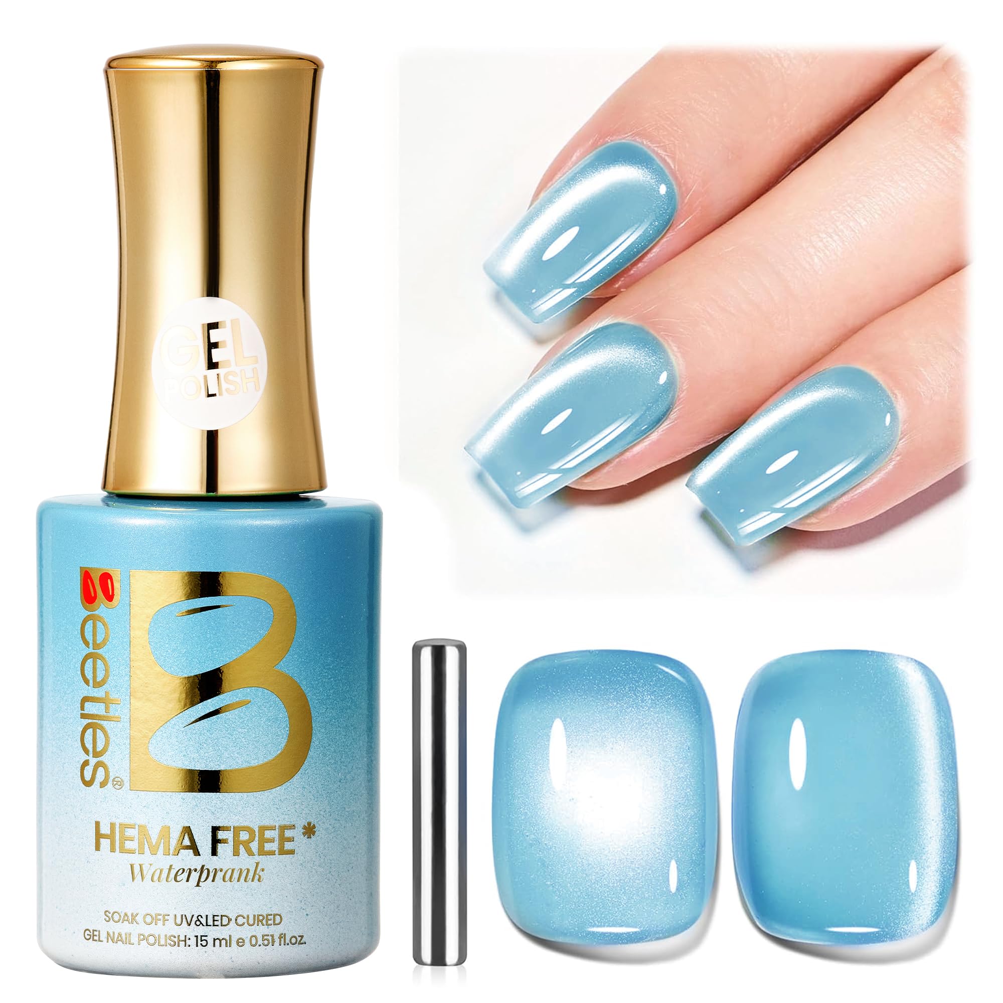 Beetles Star Cascade Silver Cat Eye Gel Nail Polish - 15ML Christmas Silver Glitter Cat Eye Gel Polish with Magnet Soak Off UV Velvet Nail Polish Salon DIY Manicure Winter Gift for Women