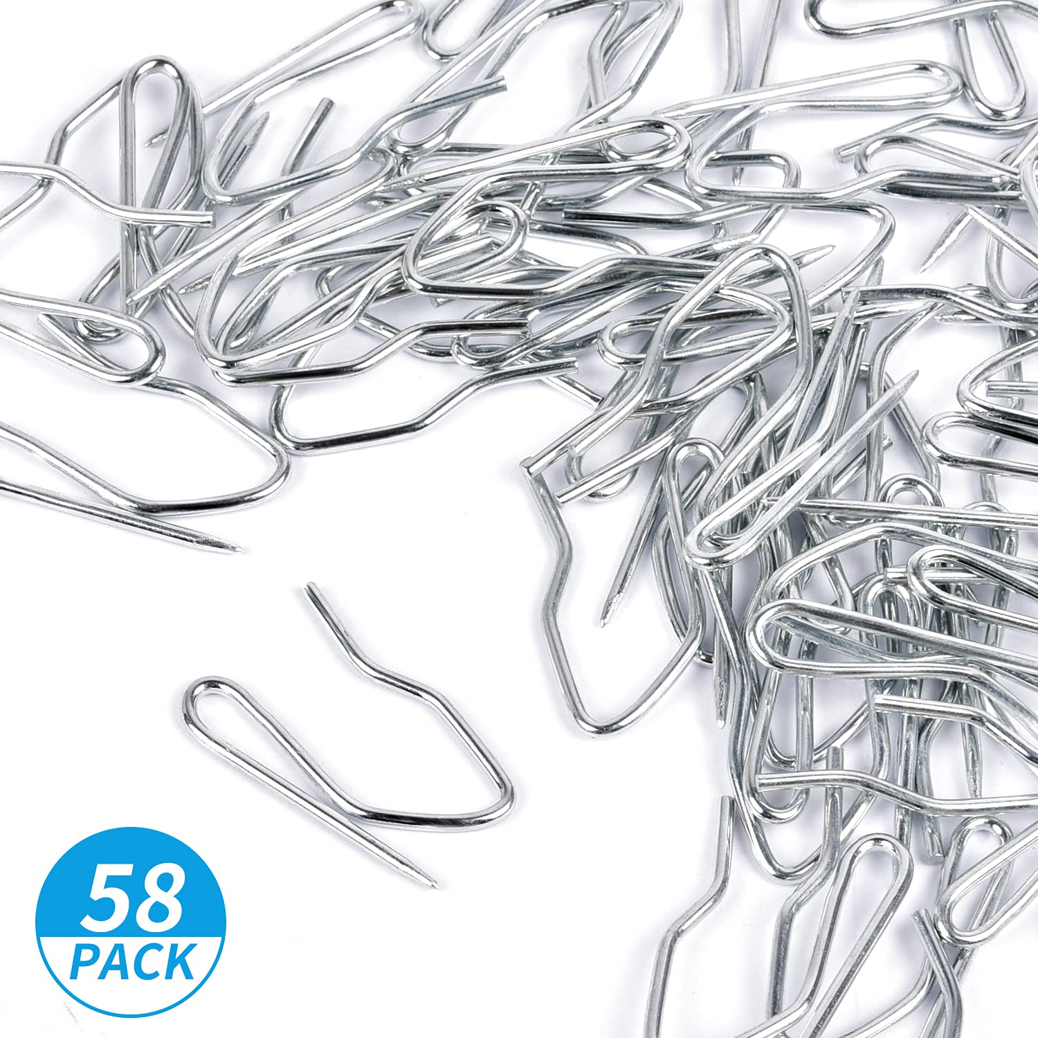 1.2 Inches Curtain Hooks, Sopito 58pcs Metal Drapery Pin and Hook for Door Window Shower Curtain, Bronze