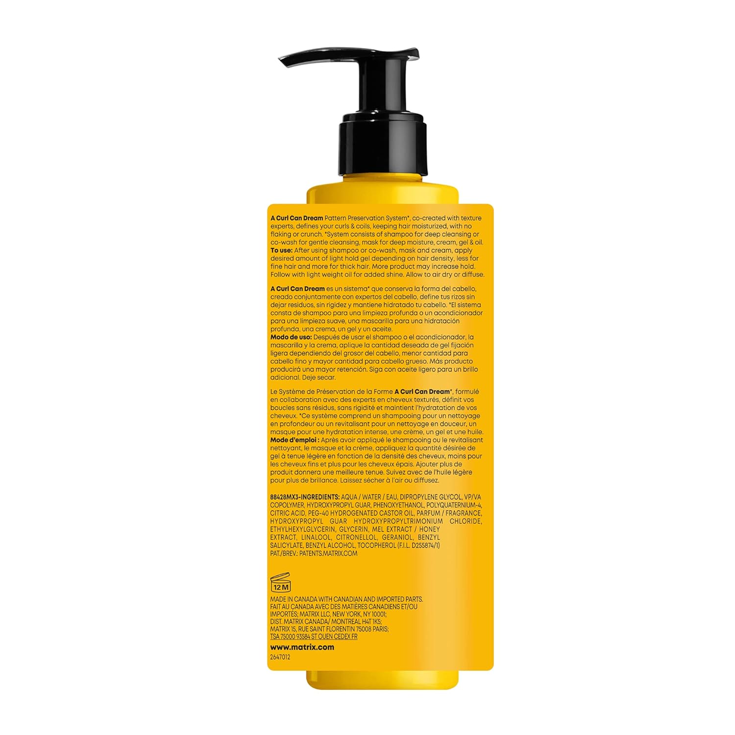Matrix A Curl Can Dream Light Hold Gel For Curly, Coily, & Wavy Hair - Controls Frizz and Defines Curls Without Flaking or Crunch, Silicone, Sulfate & Paraben-Free, Salon Styling Gel