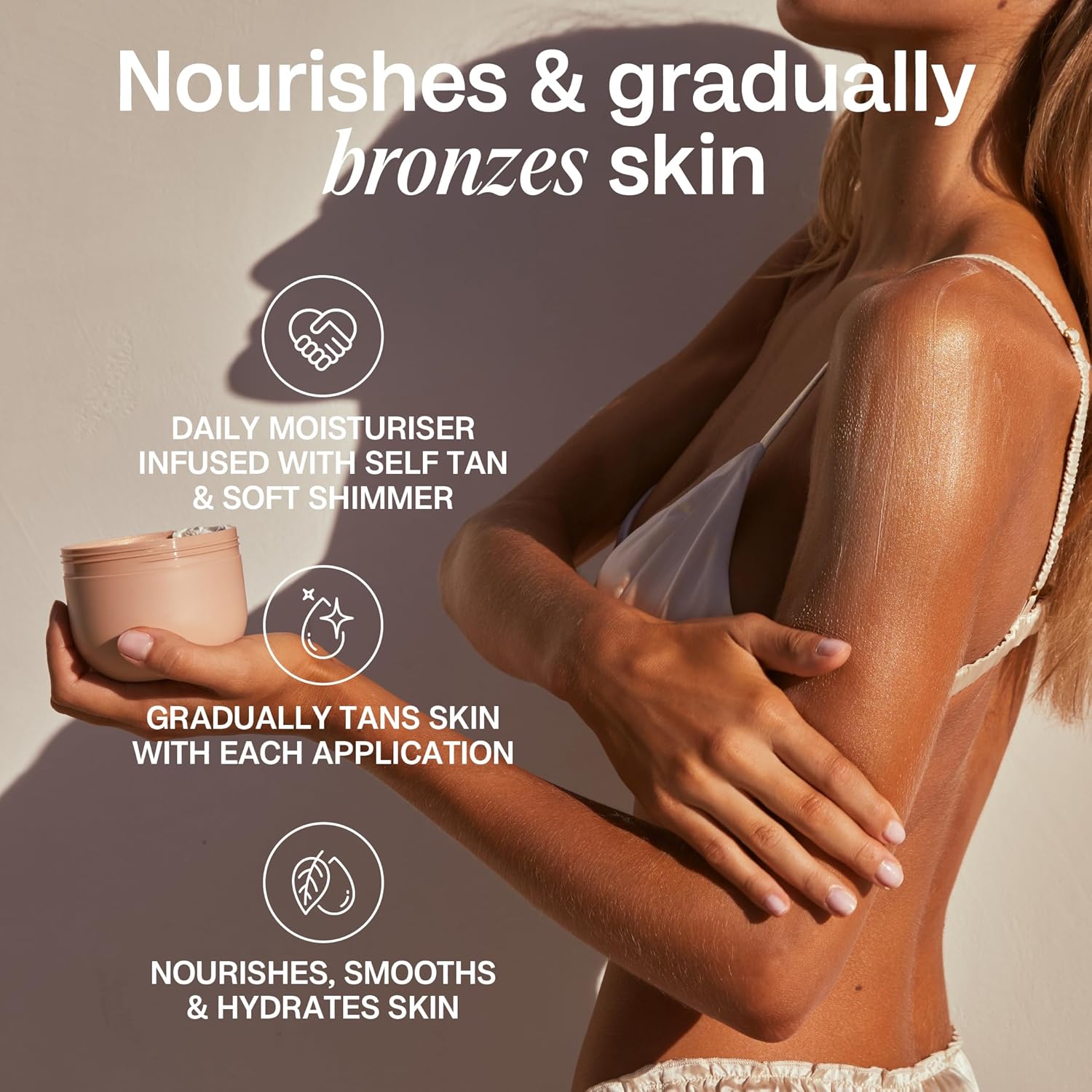 Bali Body Gradual Tanning Butter | Self Tanner Body Butter for a Natural, Streak-Free Self Tan | Buildable Glow | Sunless Tanner, Cruelty-Free, Non-Toxic (200 ml/6.76 fl oz)