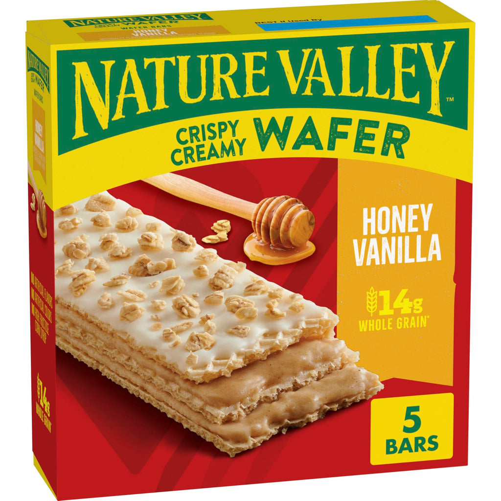 Nature Valley Crispy Creamy Wafer Bars, Blueberry, Whole Grain, 5 Bars, 6.5 oz