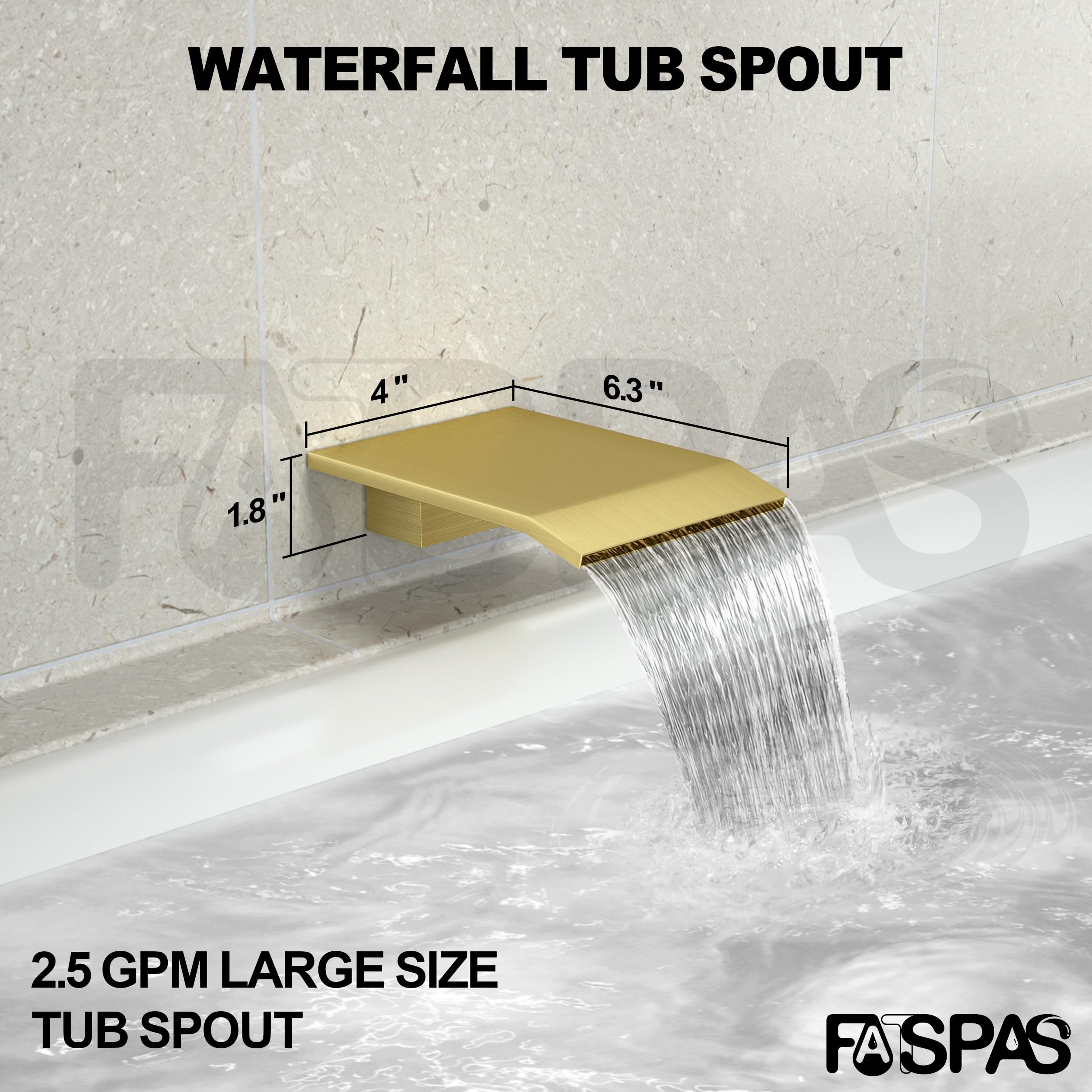 Brushed Gold Shower System with 10-Inch Rain Showerhead and Tub Spout | cUPC-certified pressure balance brass valve to prevent scalding, CEC-certified air injection technology for low pressure