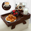 GHKINMAL Couch Cup Holder Tray, 15.4"x9.9" Large 4 in 1 Couch Arm Tray with 360°Rotated Phone Holder, Non-Slip Clip on Side Table for Drinks/Remote/Snacks, Ideal Gift for Husband, Wife, Parents