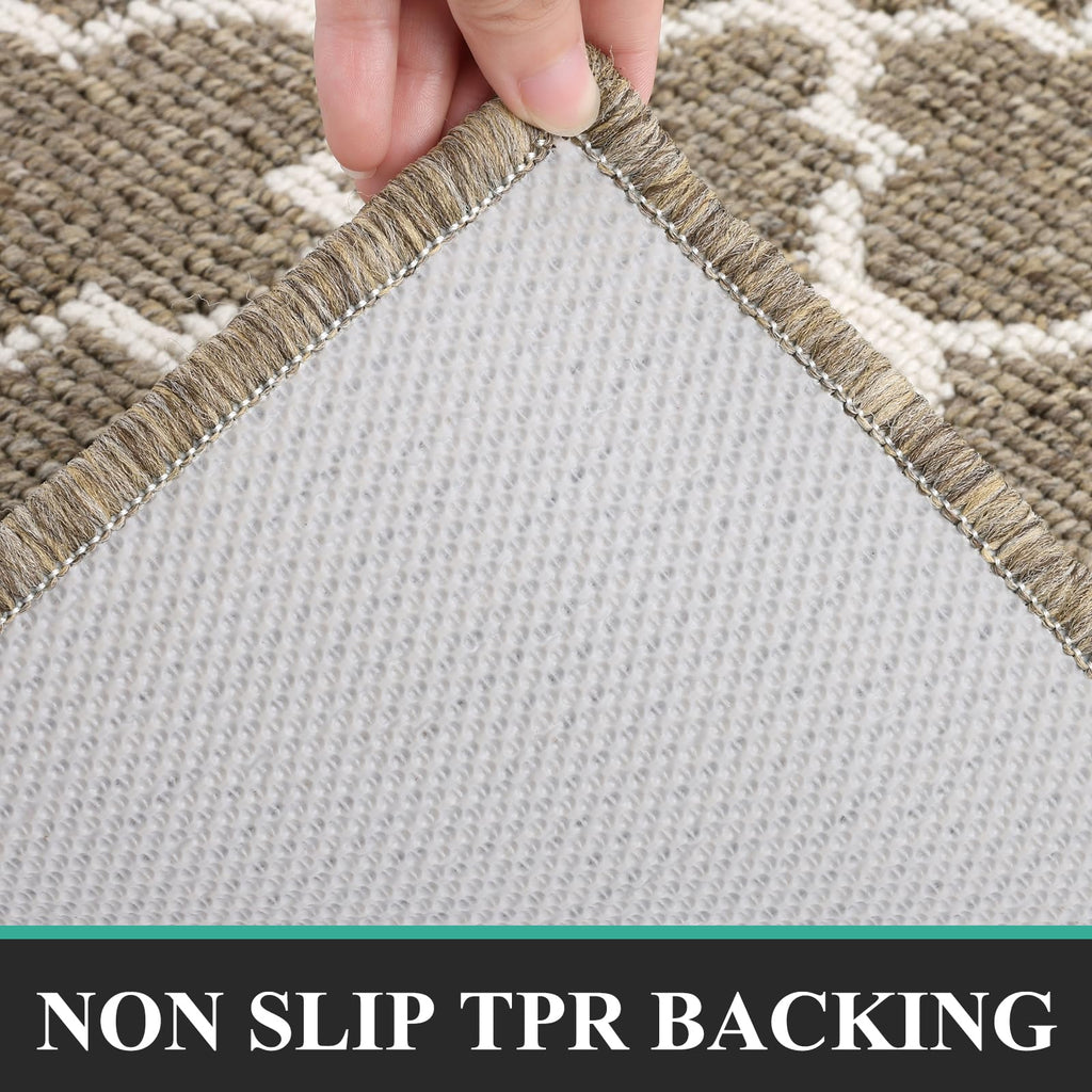 Pauwer Door Mat Indoor Entrance 20"x60" Absorbent Dirt Trapper Welcome Mats for Front Door Washable Entryway Rugs Ultra Thin Doormat Non Slip Runner Rugs for Hallway Kitchen Laundry Room, Beige