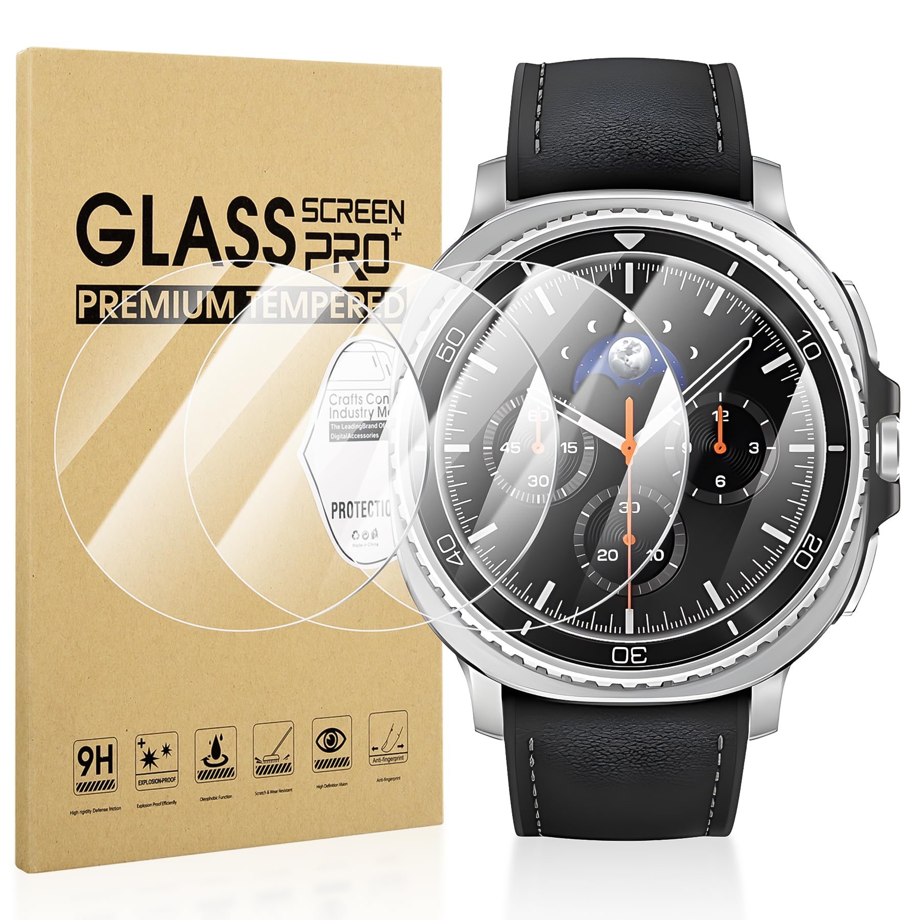 Suoman 4-Pack for Samsung Galaxy Watch 4 Classic 46mm Tempered Glass Screen Protector for Galaxy Watch 4 Classic 46mm Smartwatch [2.5D 9H Hardness] [Anti-Scratch]