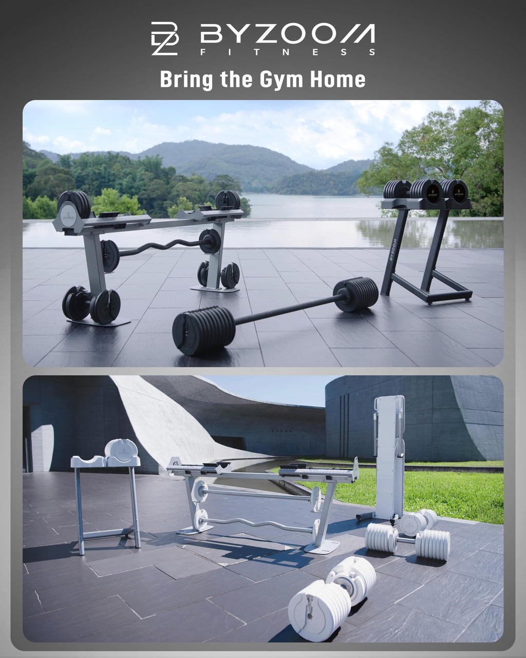 BYZOOM FITNESS Pure Series Adjustable Dumbbell - 12.5/25/27.5/50/55/75lb - ONE UNIT OR PAIR(check QTY before purchase) - 5-in-1/ 10-in-1 / 15-in-1 / 21-in-1 Flexible Hand Weights for Home Apartment Garage Gym, Strength Training & Fitness Workouts, White O