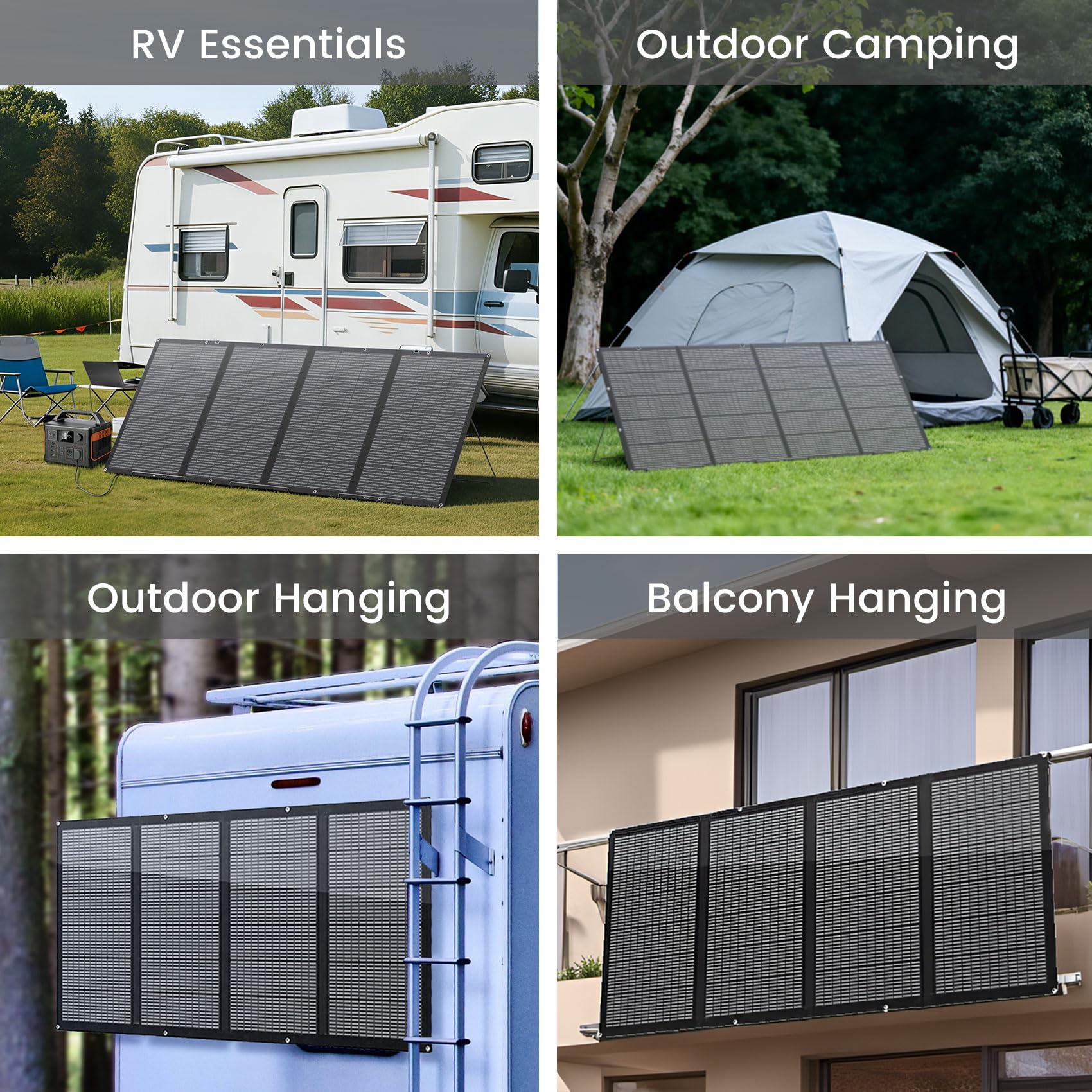 Portable Solar Panel 80 Watt for Power Station, IP67 Waterproof Foldable Solar Cell Solar Charger w/ XT60 Anderson DC 8mm 7909 5521 Connector for Camping, RV, Off Grid Living