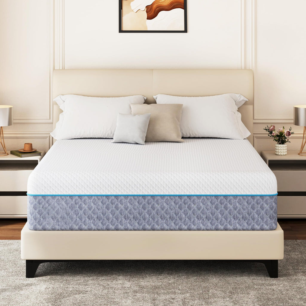 EGOHOME 14 Inch Twin Mattress in a Box, Gel Memory Foam Mattress with Cooling Cover, Medium Firm for Pressure Relief & Comfort, Foam Made in USA, Fiberglass Free, CertiPUR-US Certified