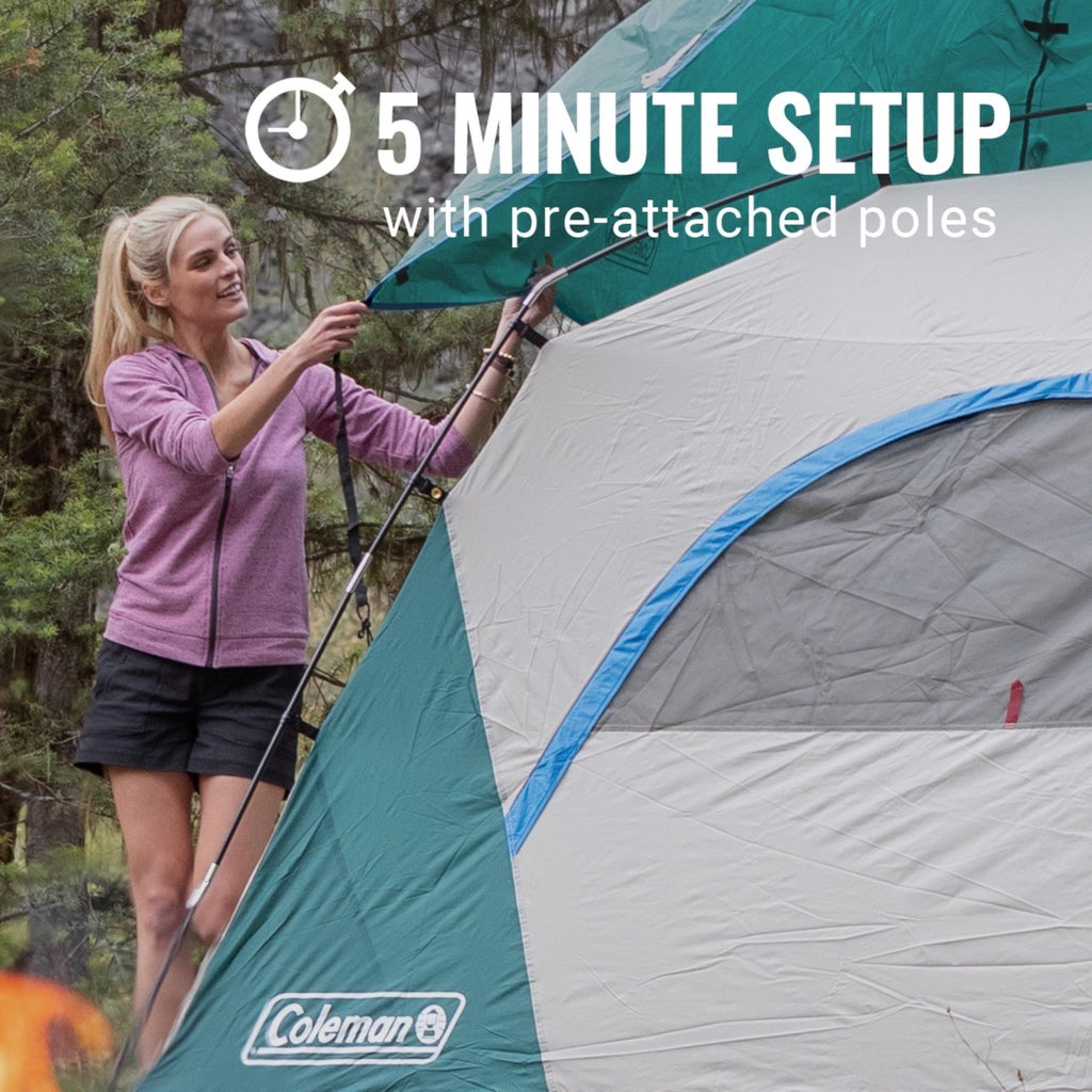Coleman Skydome Camping Tent with 5 Minute Setup, 2/4/6/8 Person Weatherproof Tent with Rainfly & Carry Bag, 20% More Headroom Than Traditional Canopies