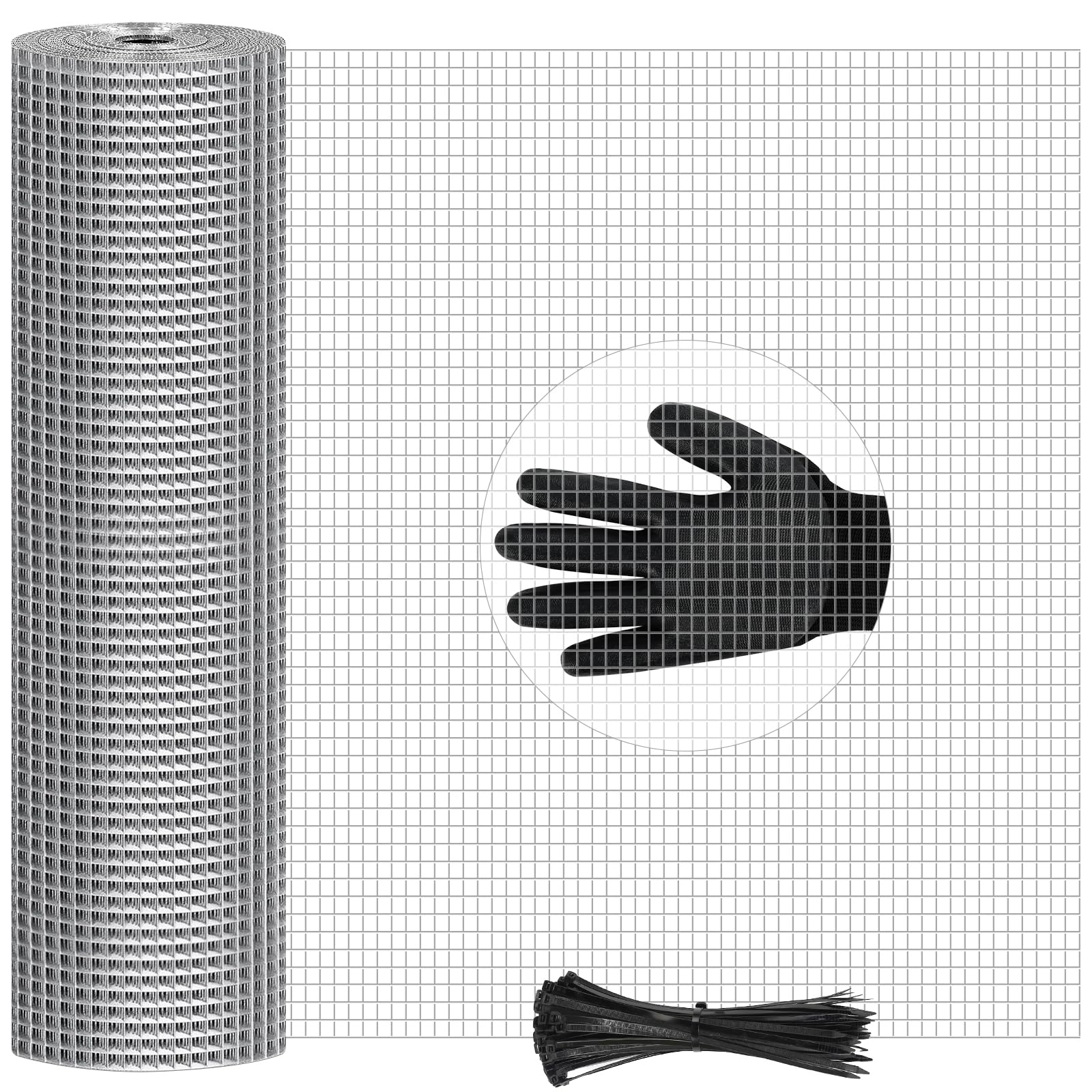 4in x 20ft Hardware Cloth Hot-Dip Galvanized Welded Chicken Wire Fencing - Heavy Duty 1/4inch 19 Gauge Wire Mesh for Garden, Chicken Coop, Rabbit Cage, Rodent & Predator Protection