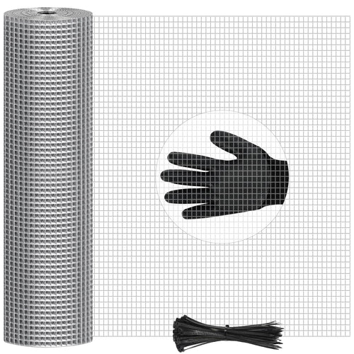 4in x 20ft Hardware Cloth Hot-Dip Galvanized Welded Chicken Wire Fencing - Heavy Duty 1/4inch 19 Gauge Wire Mesh for Garden, Chicken Coop, Rabbit Cage, Rodent & Predator Protection
