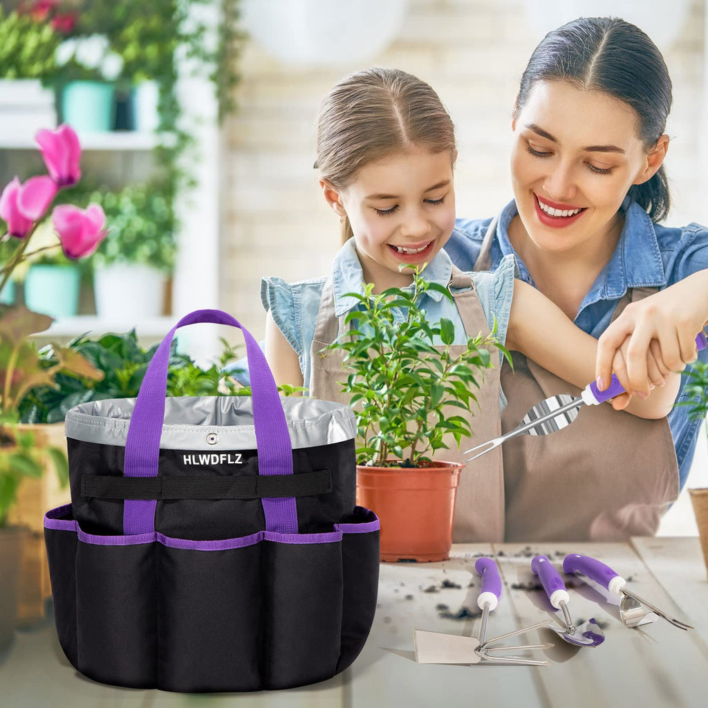 Pink Garden Tool Set Gardening Items for Women - 24PCS Heavy Duty Garden Tools with Detachable Storage Bag, Succulent Tool Set, Weeder