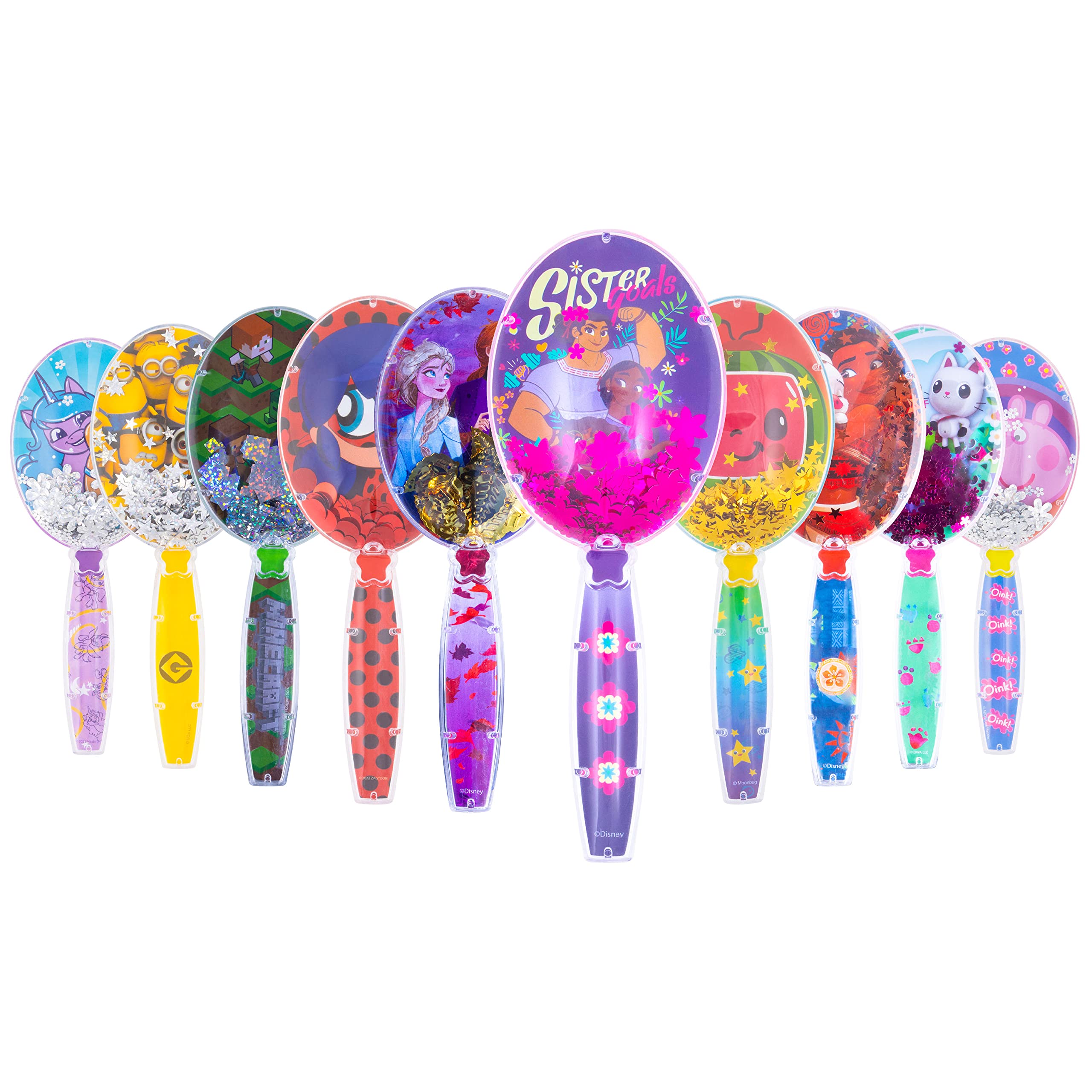 CoComelon Hair Brush with Magical Sparkling Stars Confetti HairBrush, Green - Kids Hair Brush Ages 3+