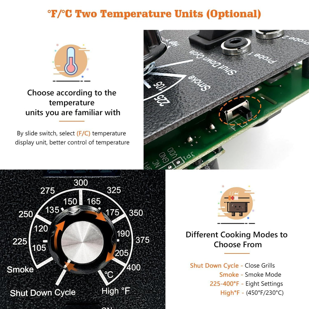 Replacement Waterproof Meat Probe 2 PCS Compatible with Traeger BBQ Grills, 3.5 mm Plug Meat BBQ Digital Thermostat Probes, Set of 2