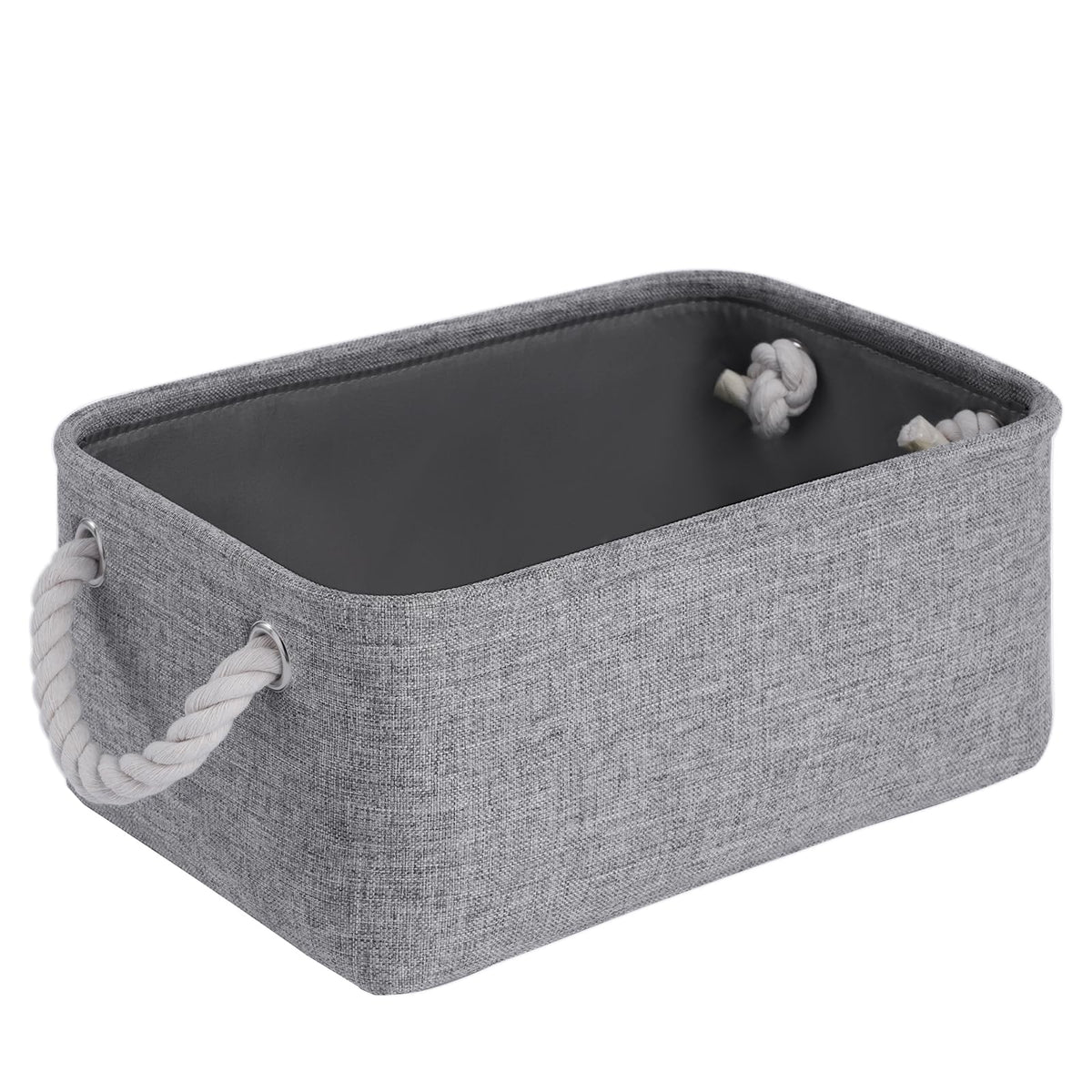 Storage Baskets for Shelves 11.8x7.9x5.2 Inch, Foldable Fabric Storage Bins with Handles, Small Storage Baskets for Organizing Closet, Office, Home Organization (1-Pack, Gray)