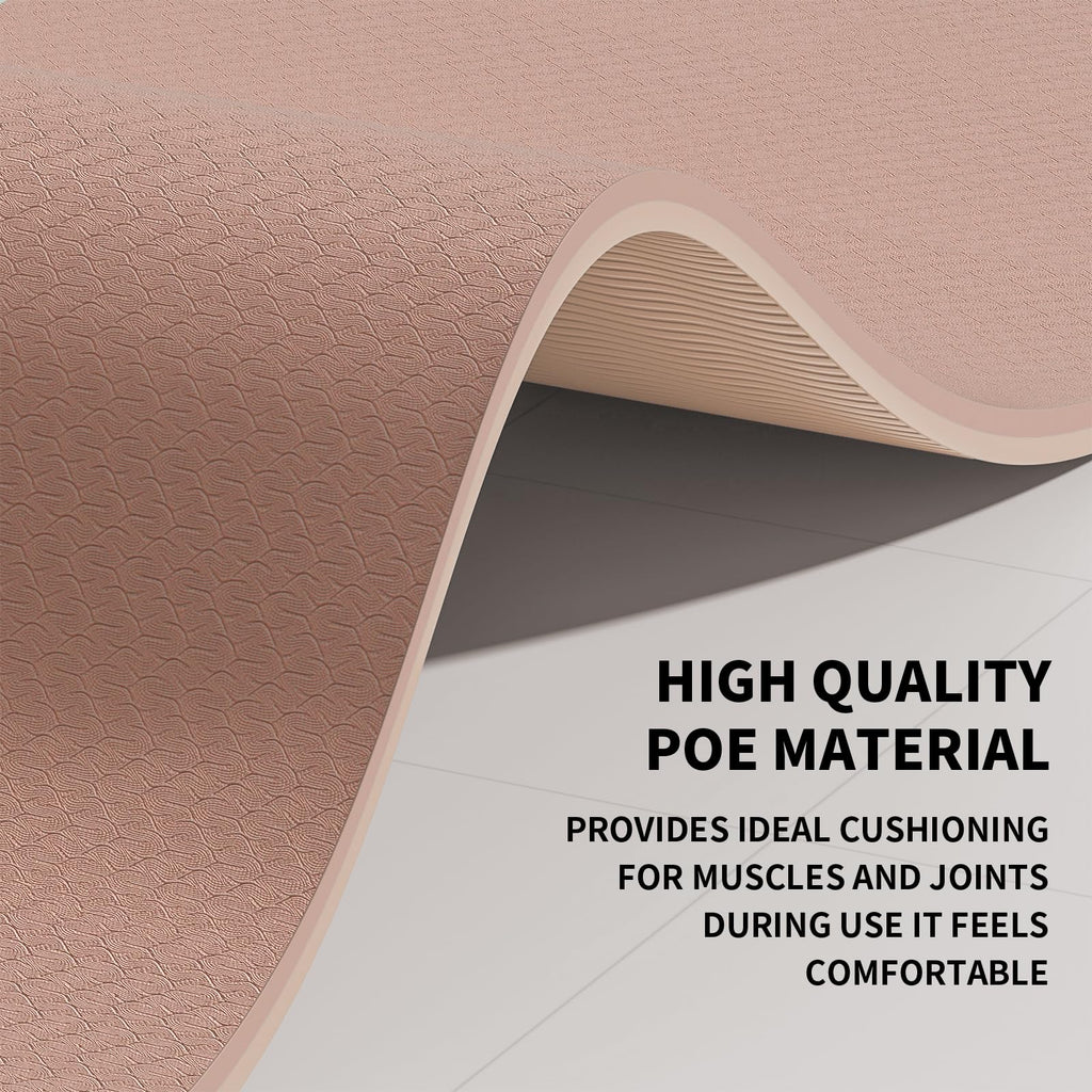 Large Yoga Mat (6'x 4')-POE 0.28''/0.32''/0.4'' Thick Fitness Mat, Eco-Friendly Exercise Mat for Home Workouts, Ideal for Yoga and Pilates