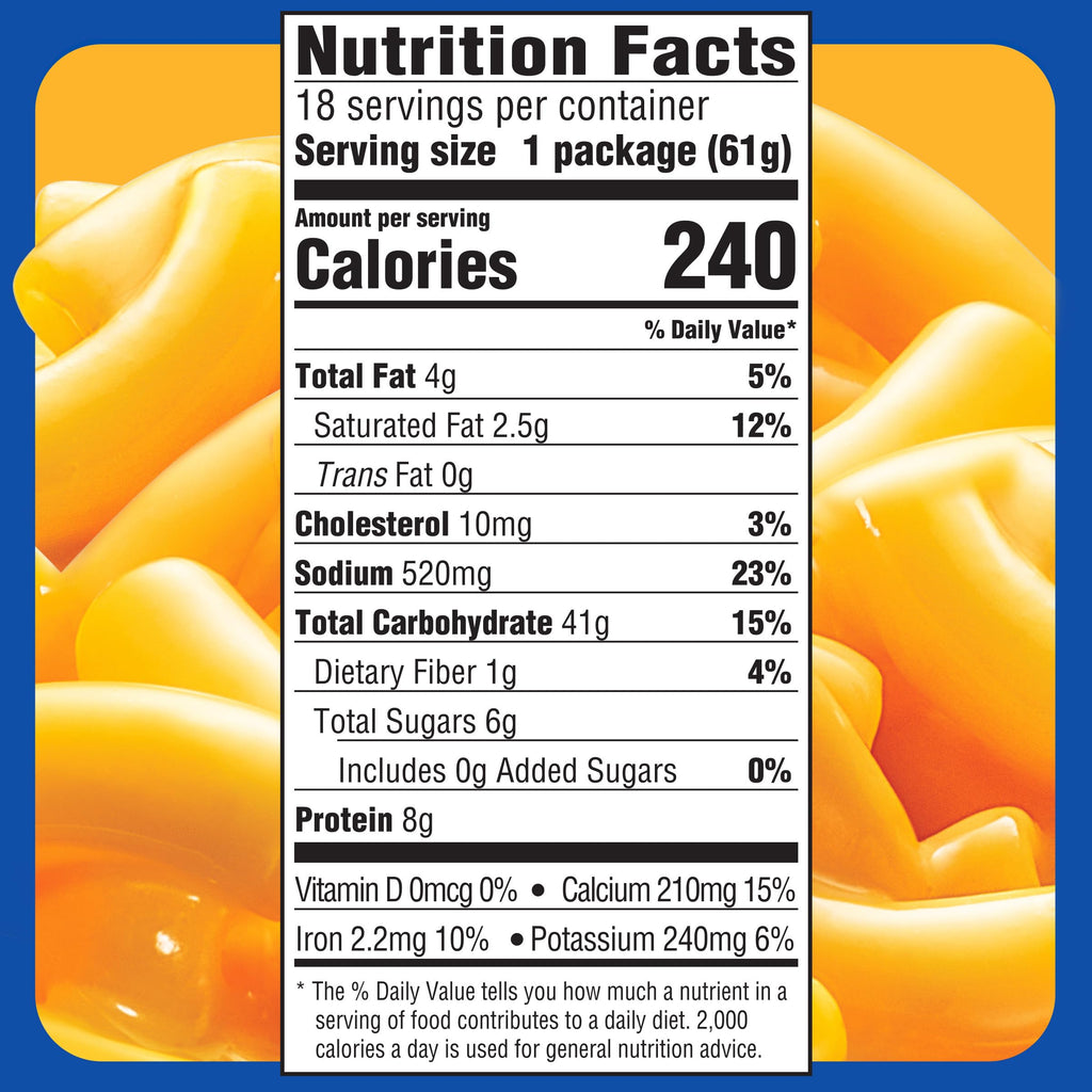 Kraft Easy Mac and Cheese, 6 Packets, for Easy Dinner or Dinner Sides, Original Flavor, No Artificial Flavors, Preservatives or Dyes, 12.9 oz