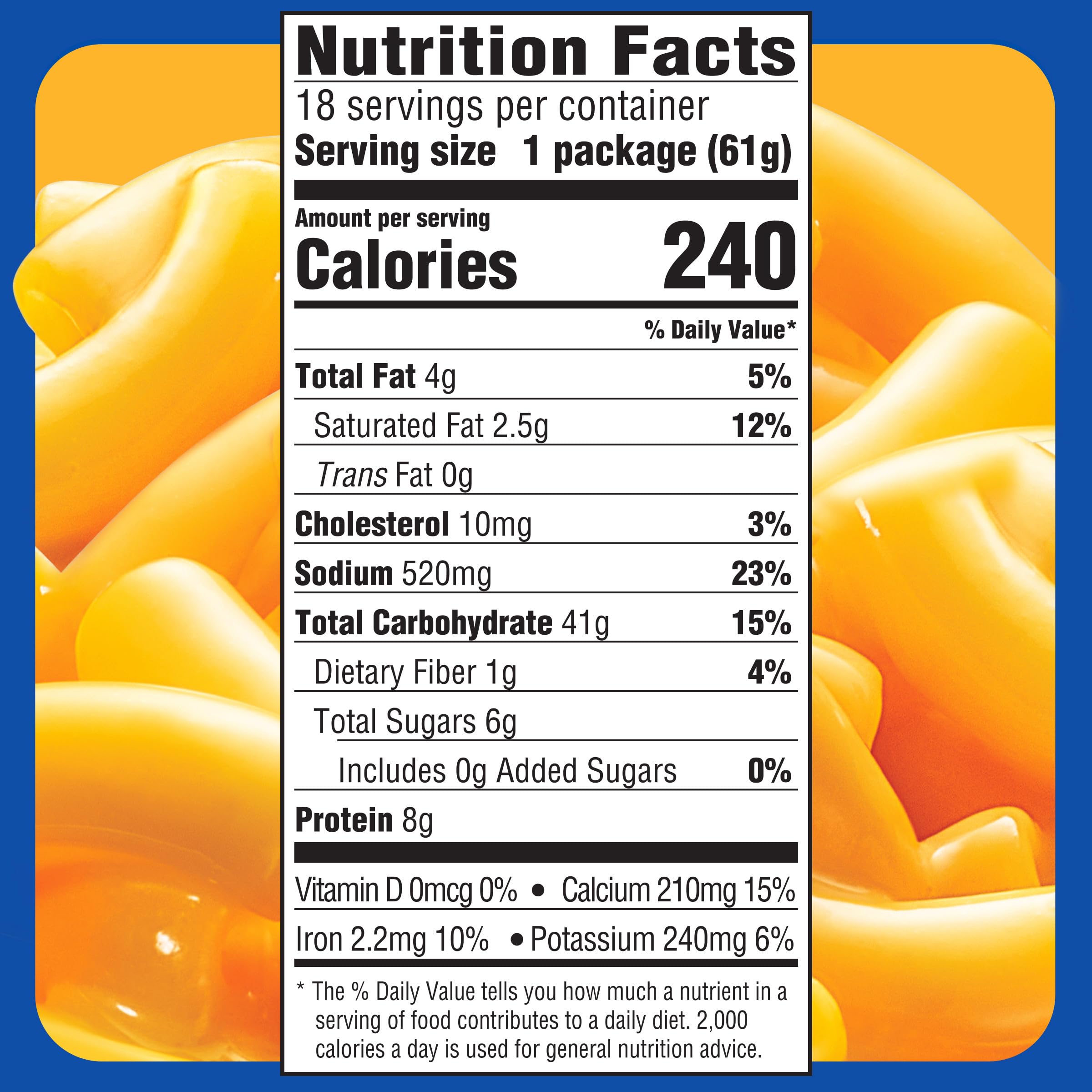 Kraft Easy Mac and Cheese, 6 Packets, for Easy Dinner or Dinner Sides, Original Flavor, No Artificial Flavors, Preservatives or Dyes, 12.9 oz