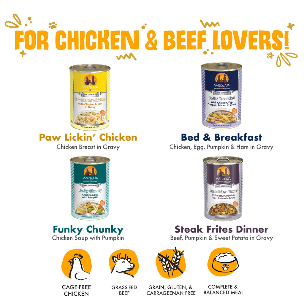 Weruva Classic Dog Food, Variety Pack, Baron's Batch, Wet Dog Food, 5.5oz Cans (Pack of 24)