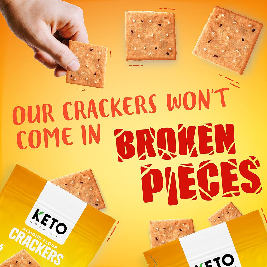 Keto Crackers low carb crackers (Cheddar and Onion) Keto friendly snack crackers almost zero carb no sugar (3 Pack) almond flour healthy snack absolutely gluten free crackers paleo snack friendly
