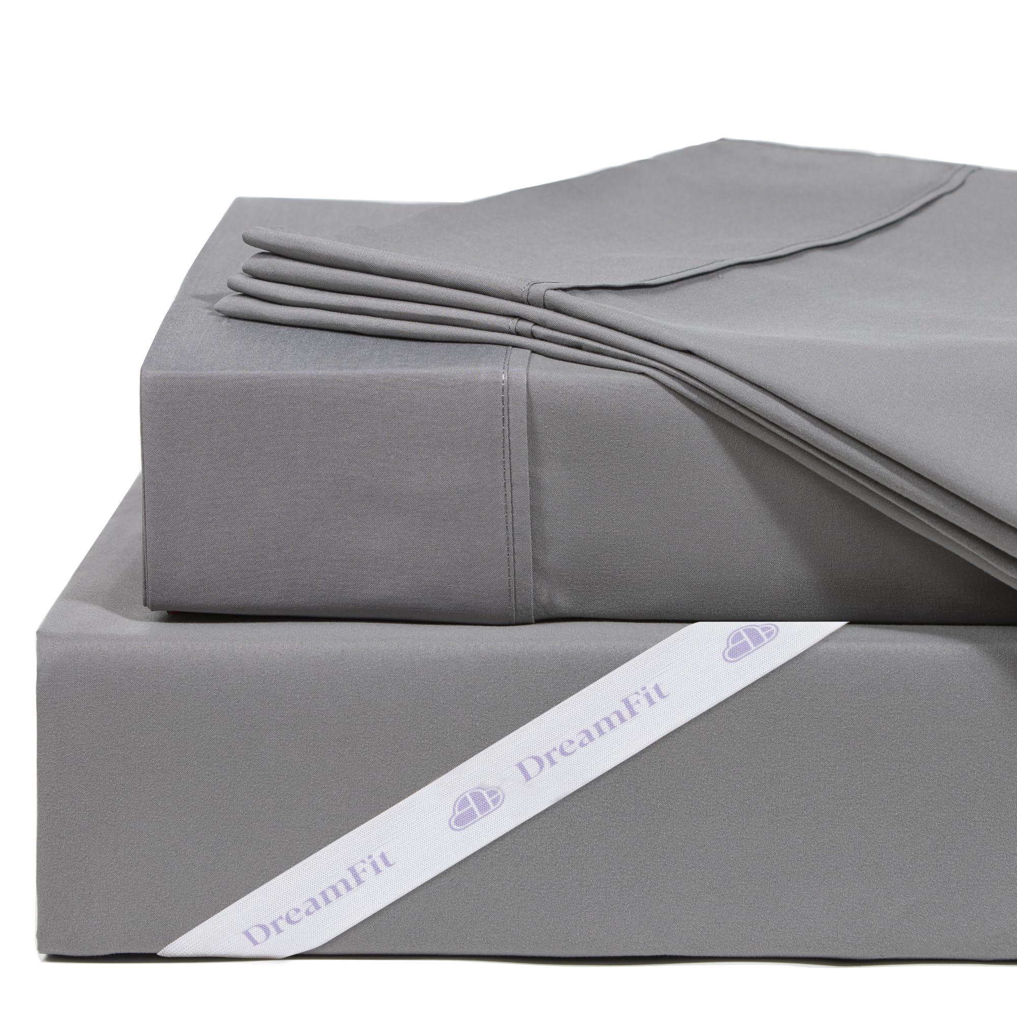 DreamFit DreamChill Cooling Bamboo Viscose Sheets For Hot Sleepers With Elastic Corner Straps 20 inch Extra Deep Pocket Breathable Silky Soft 100% Crafted in USA Twin Sheet Set Blue
