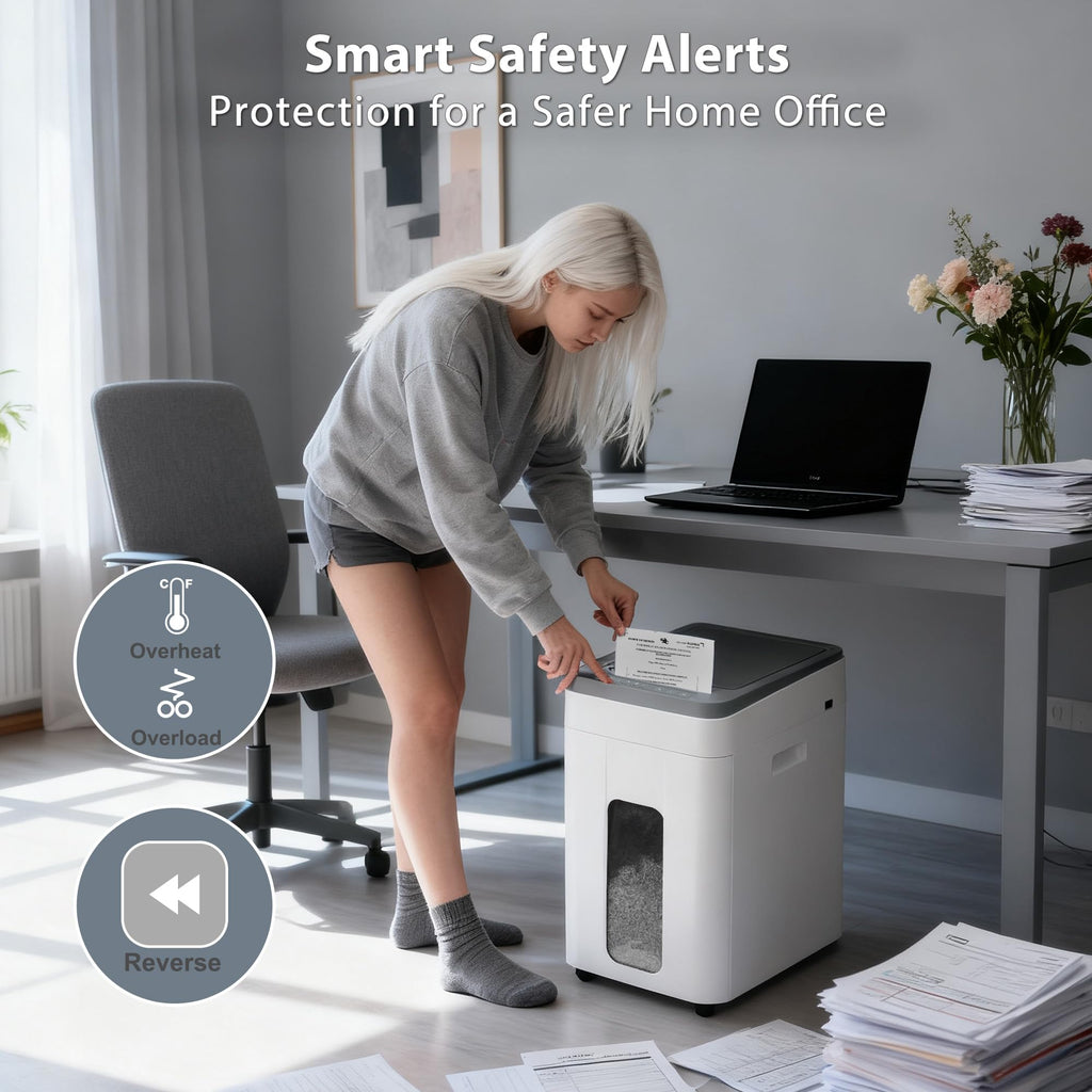 Heavy Duty Paper Shredder: 400-Sheet Auto Feed P5 Micro-Cut Document Credit Card Shredding with Jam-Proof Design for Home Office Business School