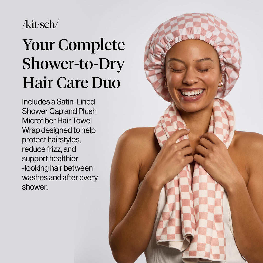 Kitsch Plush Microfiber Hair Towel Wrap for Women – Ultra Absorbent Microfiber Bath Towels for Wet, Curly, Long or Short Hair – Anti-Frizz Hair Wrap, Great Hair Care Gifts for Women