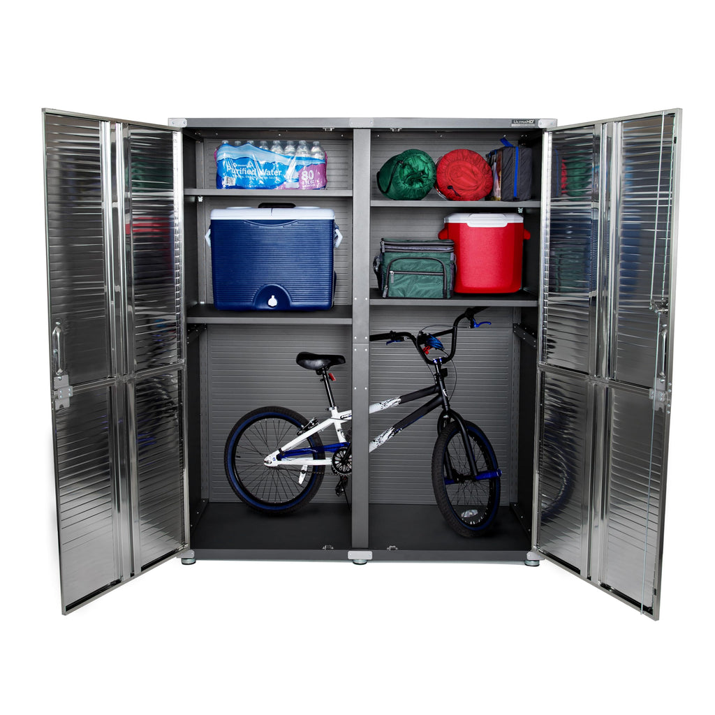 Seville Classics UltraHD Solid Steel Lockable Metal Storage Cabinet Locker Organizer, w/Adjustable Shelves for Garage, Warehouse, Office, Classroom, Granite, 30" W x 18" D x 72" H
