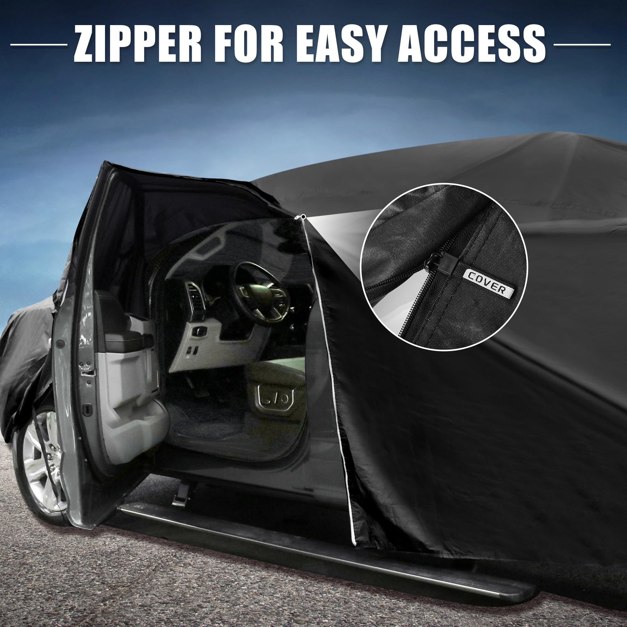 X AUTOHAUX Car Cover for Mini Cooper 2DR 2002-2021 210D-PU Outdoor Full Car Cover All Weather with Door Zipper