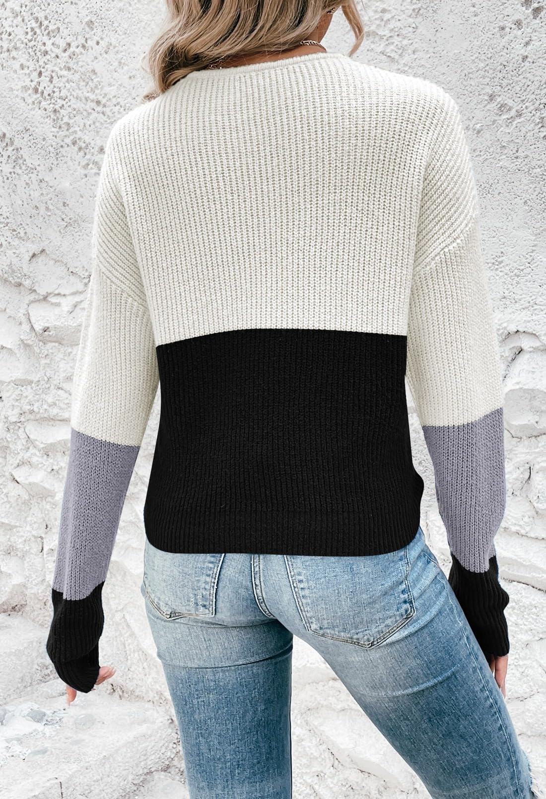 Pink Queen Women's 2026 Twist Knot Cropped Sweater V Neck Long Sleeve Knit Pullover Top Casual Fall Fashion Clothes