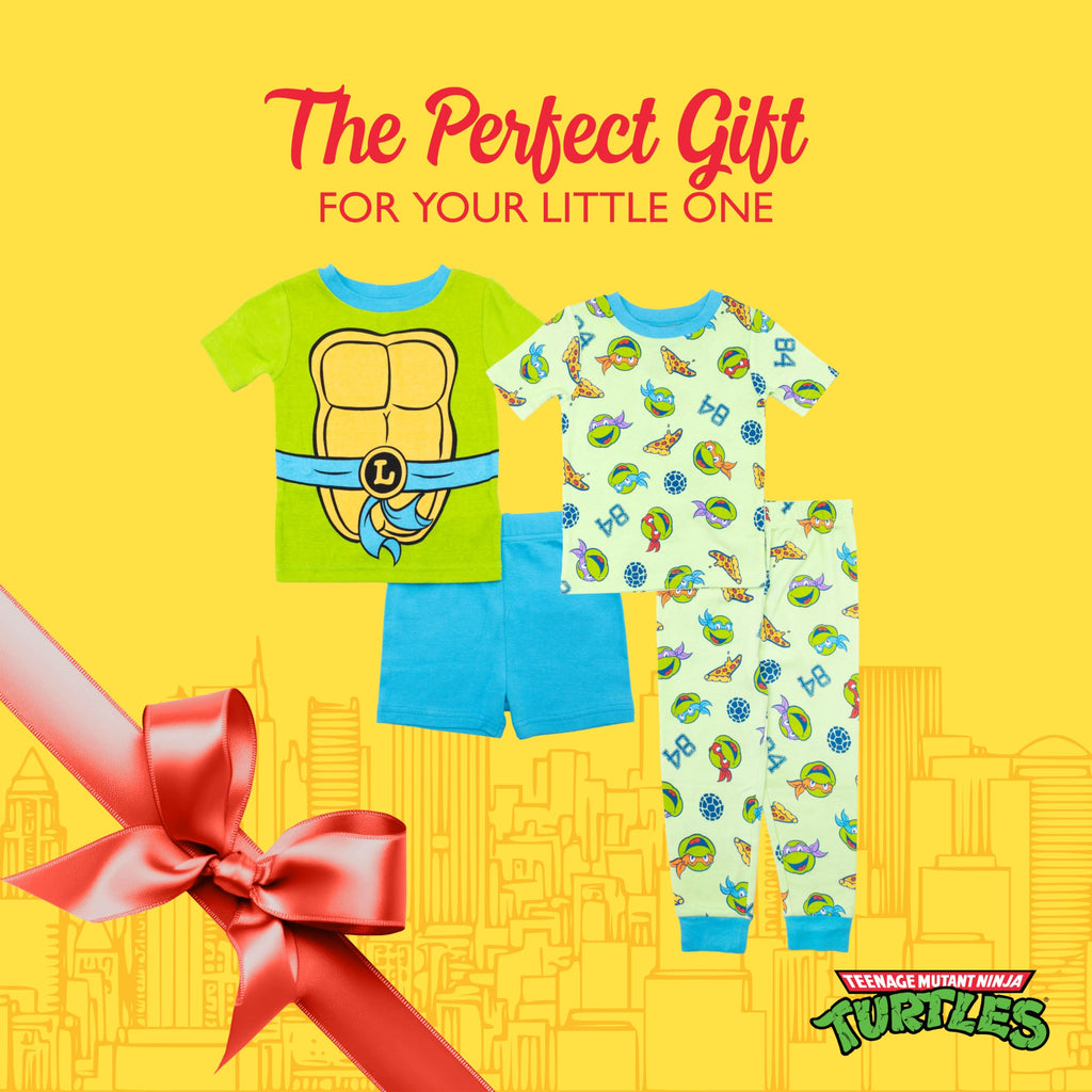 Nickelodeon Boys' 4-piece Snug-fit Cotton Short-Sleeve Matching Pajama Set, Soft & Cute for Kids