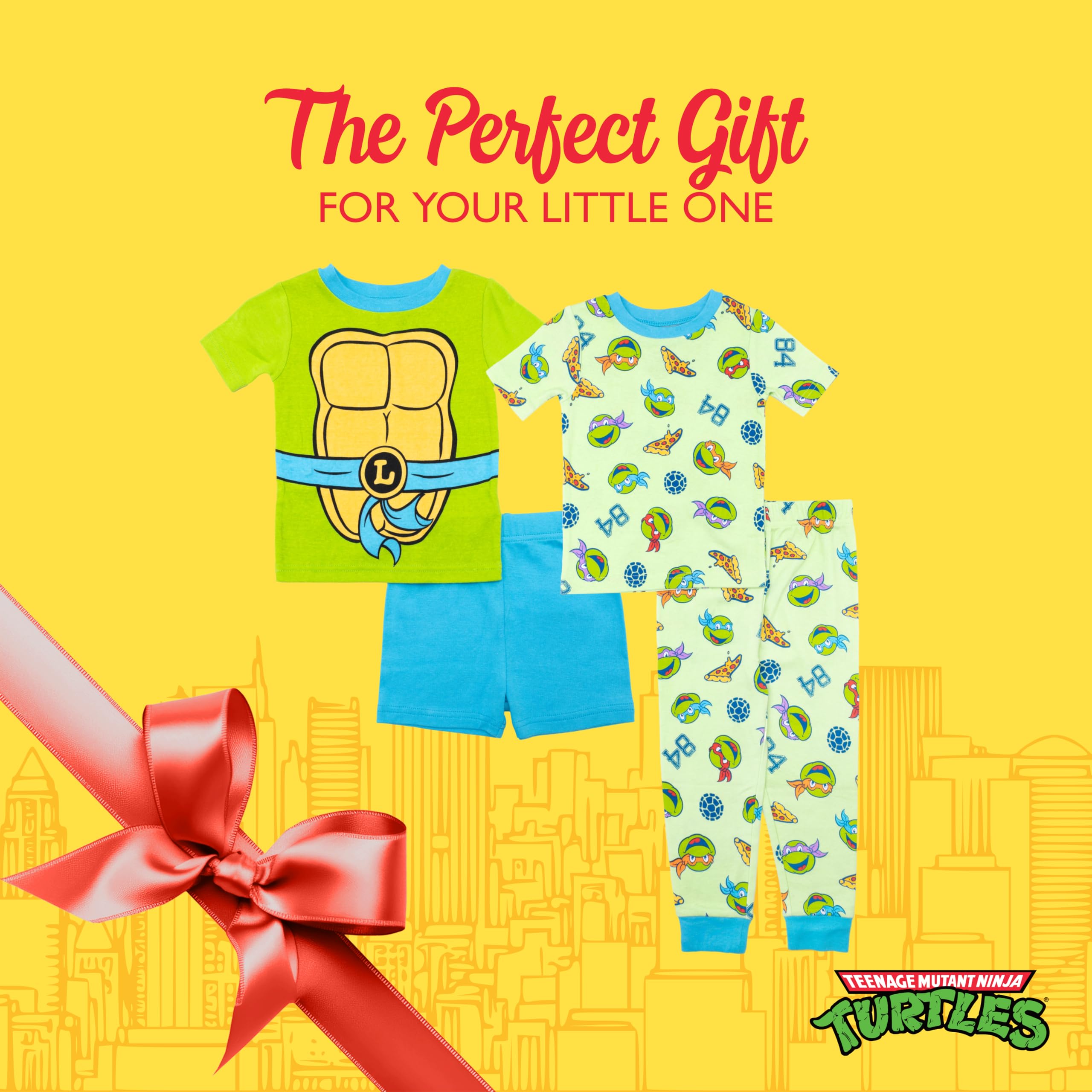 Nickelodeon Boys' 4-piece Snug-fit Cotton Short-Sleeve Matching Pajama Set, Soft & Cute for Kids