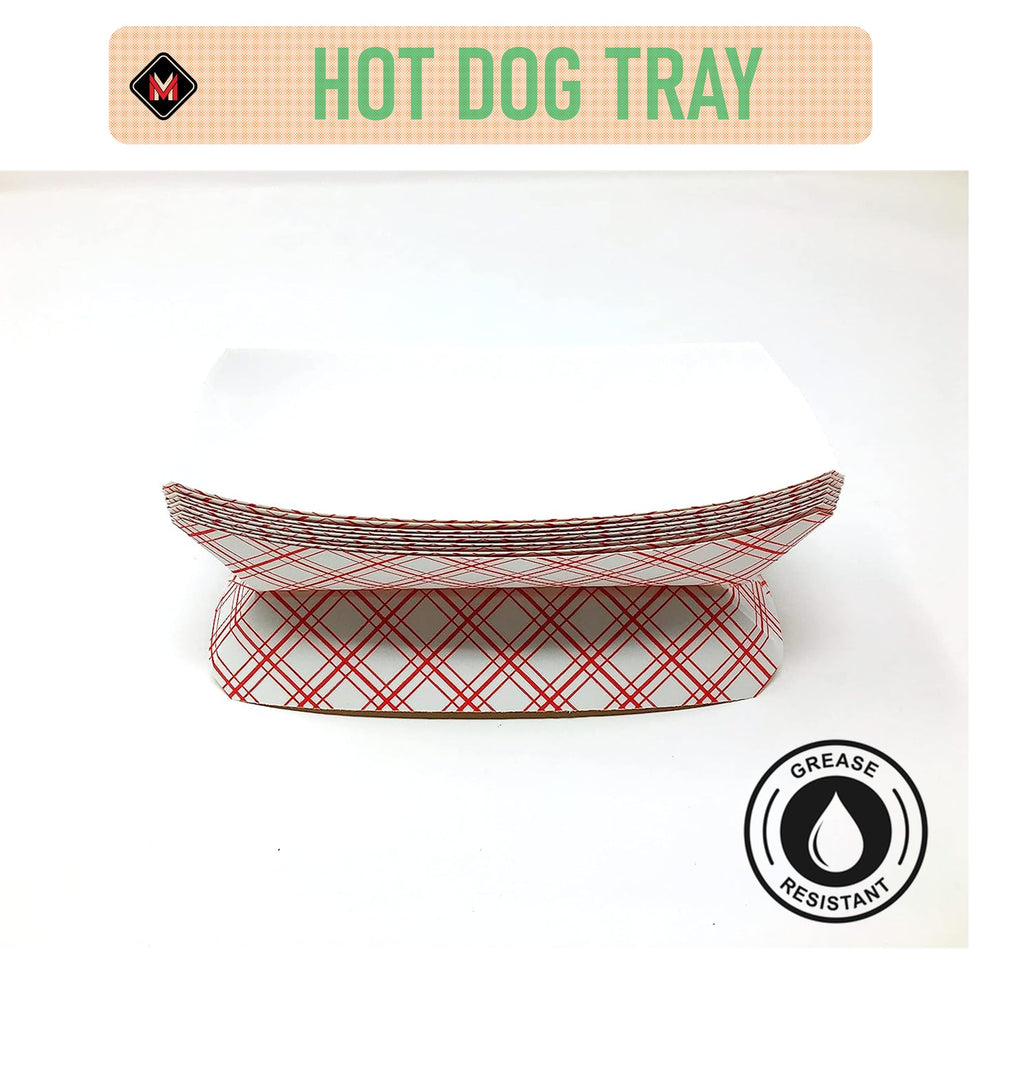 Mr Miracle 7 Inch Paper Hot Dog Tray in Kraft Paper. Pack of 25. Disposable, Recyclable and Fully Biodegradable. Made in USA