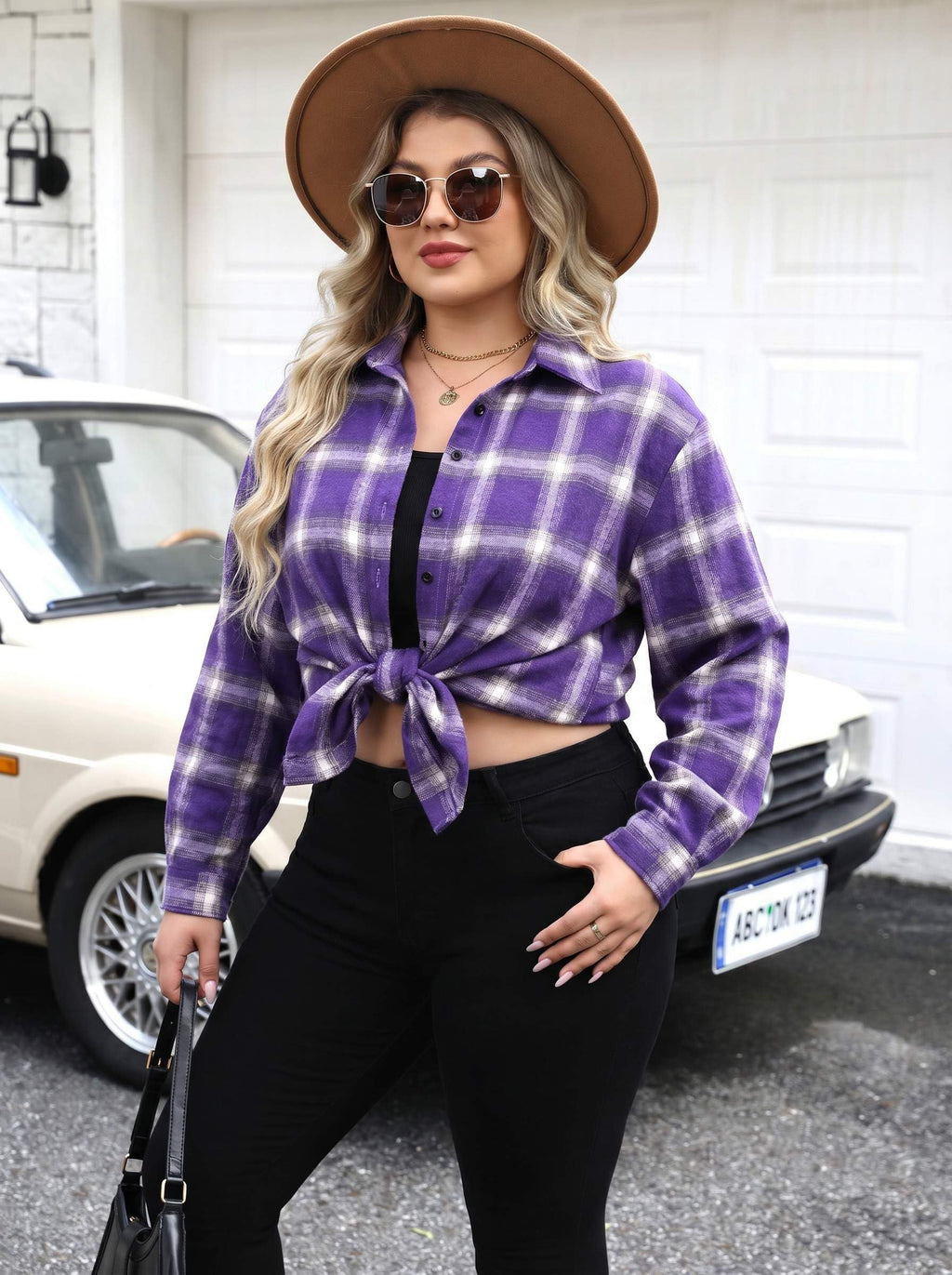 Zeagoo Womens Plus Size Flannel Shirts Plaid Shirts Long Sleeves Casual Button Down Collared Shacket Tops