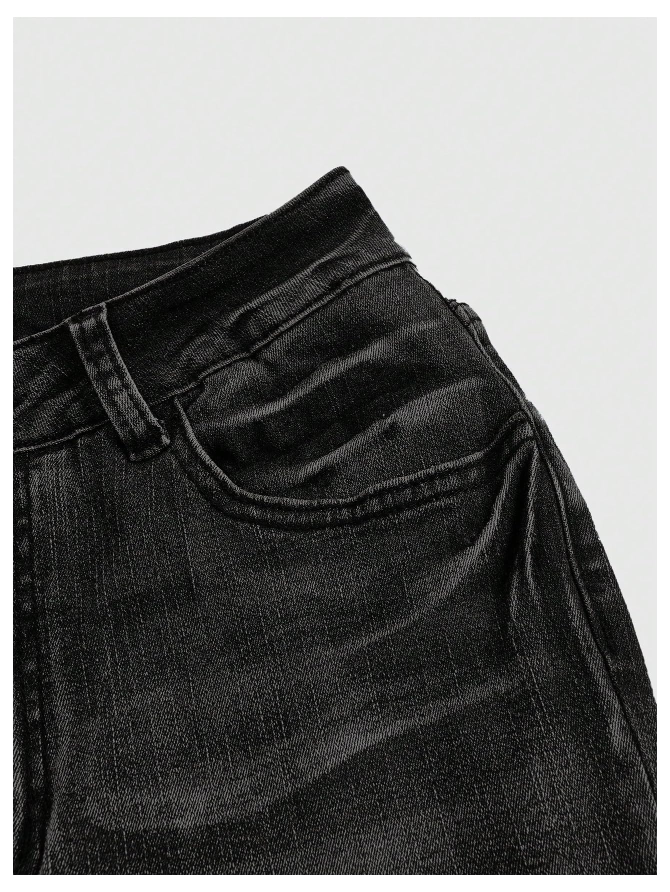 MakeMeChic Women's Bell Bottom Jeans Stretchy Flared Jeans Embroidered Y2K High Waist Denim Pants