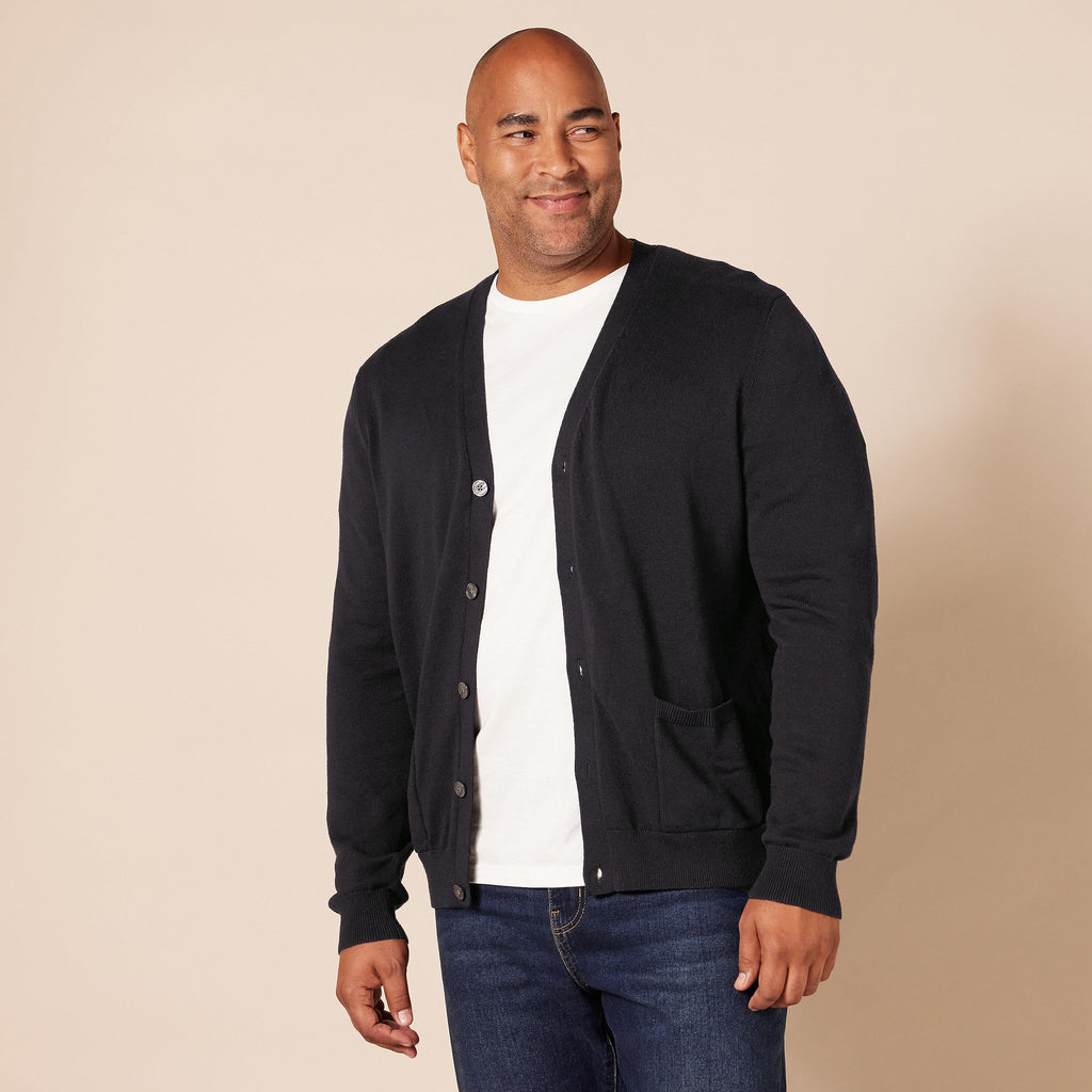 Amazon Essentials Men's V-Neck Cotton Cardigan Sweater