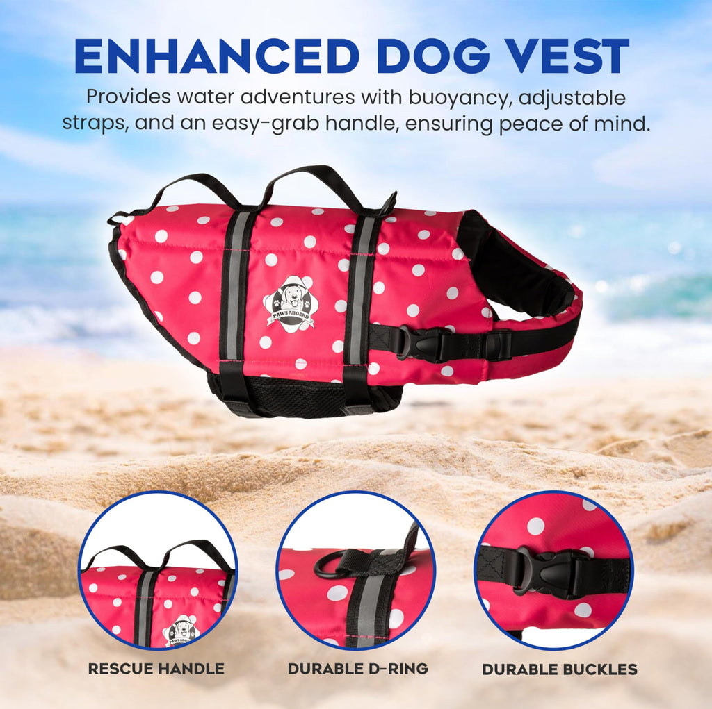Dog Life Jacket — Premium Swim Vest with SafeChin Anti-Choke Collar | PAWS Aboard Blue & Yellow | RapidLift Rescue Handle, D-Ring, Reflective Trim | Boating, Kayaking, Pool | XX-Small (Under 6 lbs)