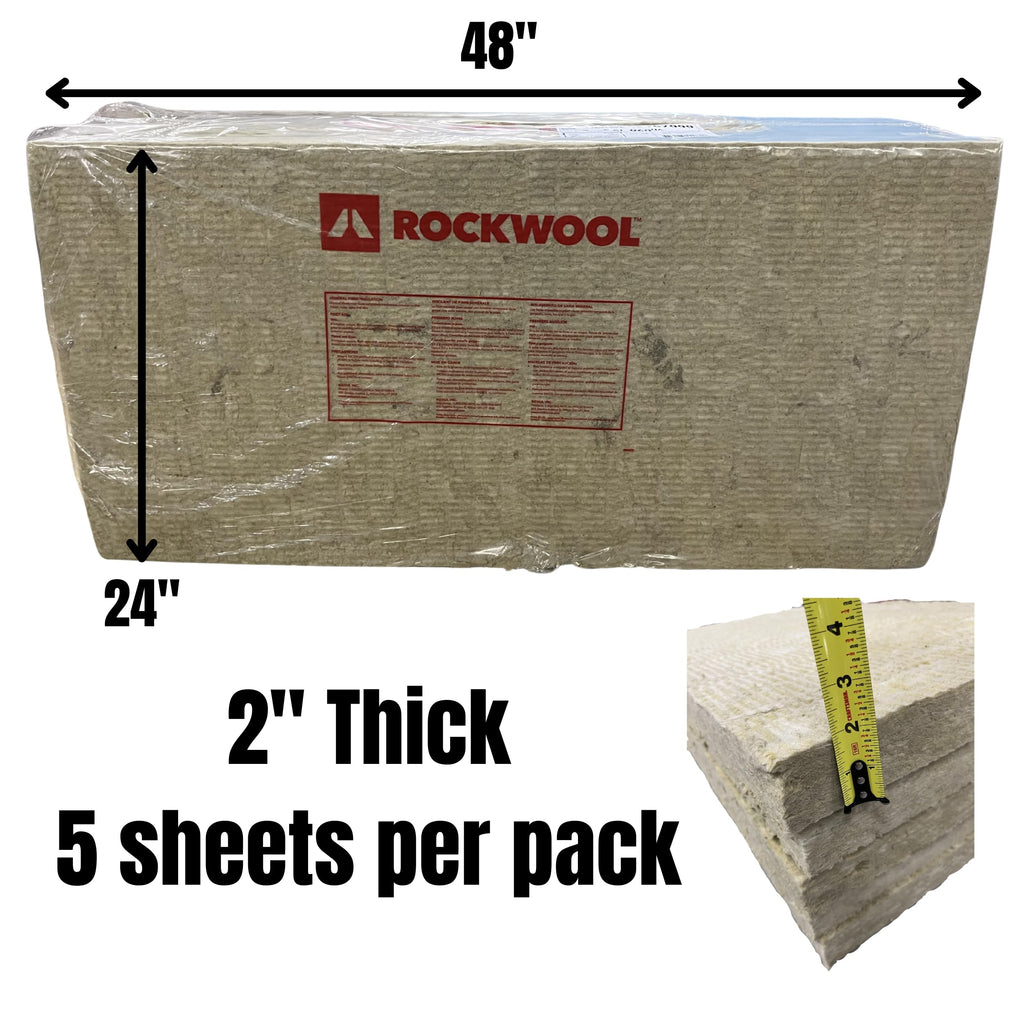 10 pk 24" x 48" x 1" Rockwool ProRox Mineral Wool, Replaces Owens Corning Thermafiber, BMW142-10PK