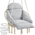 SONGMICS Hanging Chair, Hammock Chair with Large, Thick Cushion, Boho Swing Chair for Bedroom, Patio, Balcony, Garden, Holds up to 264 lb, Accessories Included, Cream White UGDC042M01
