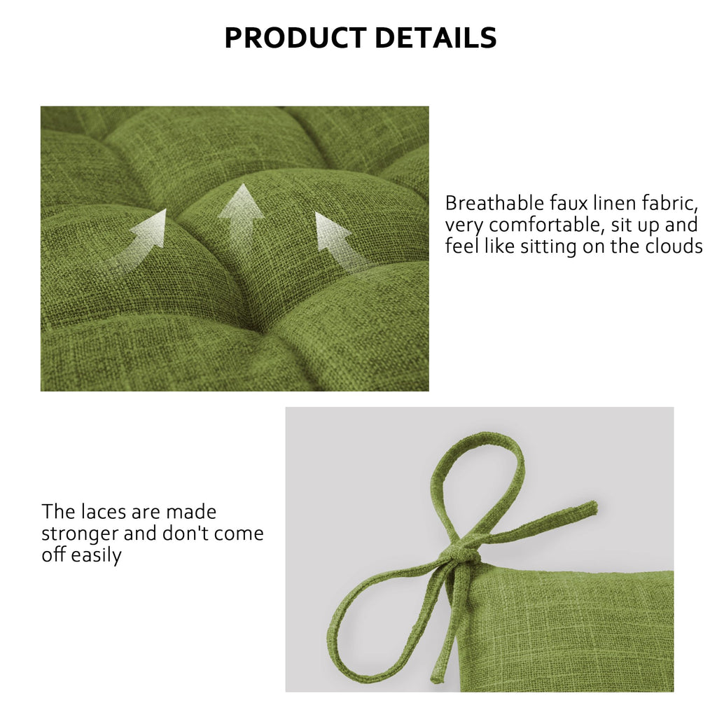 ELFJOY Rocking Chair Cushion Large Rocking Chair Pads with Ties Premium Tufted High Back and Seat Cushion 2 Piece Set Black