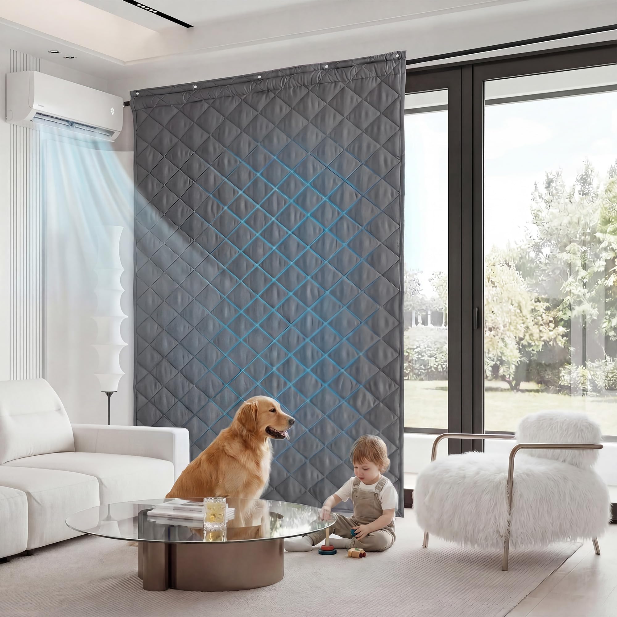 RYB HOME Summer Heat Blocking Thick Quilted Insulated Curtains, Thermal Insulated Curtains Room Divider for Energy Saving Window Treatment for Bedroom Living Room, W32 x L80, Black, 1 Panel