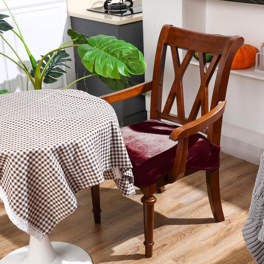 Havawish Large Dining Room Chair Seat Covers with Armrest Dining Chair Slip Covers Protectors(1 Pcs,Beige White)