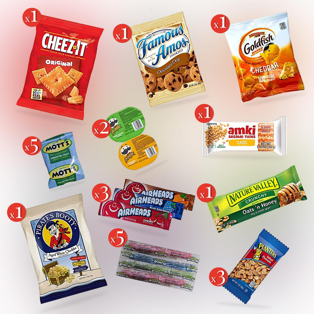 Jumbo Jumble Snack Box (25 Count) Gift Care Package Snacks Variety Pack for Adults Teens Kids Men Women school College Office Birthday (Healthy Set)