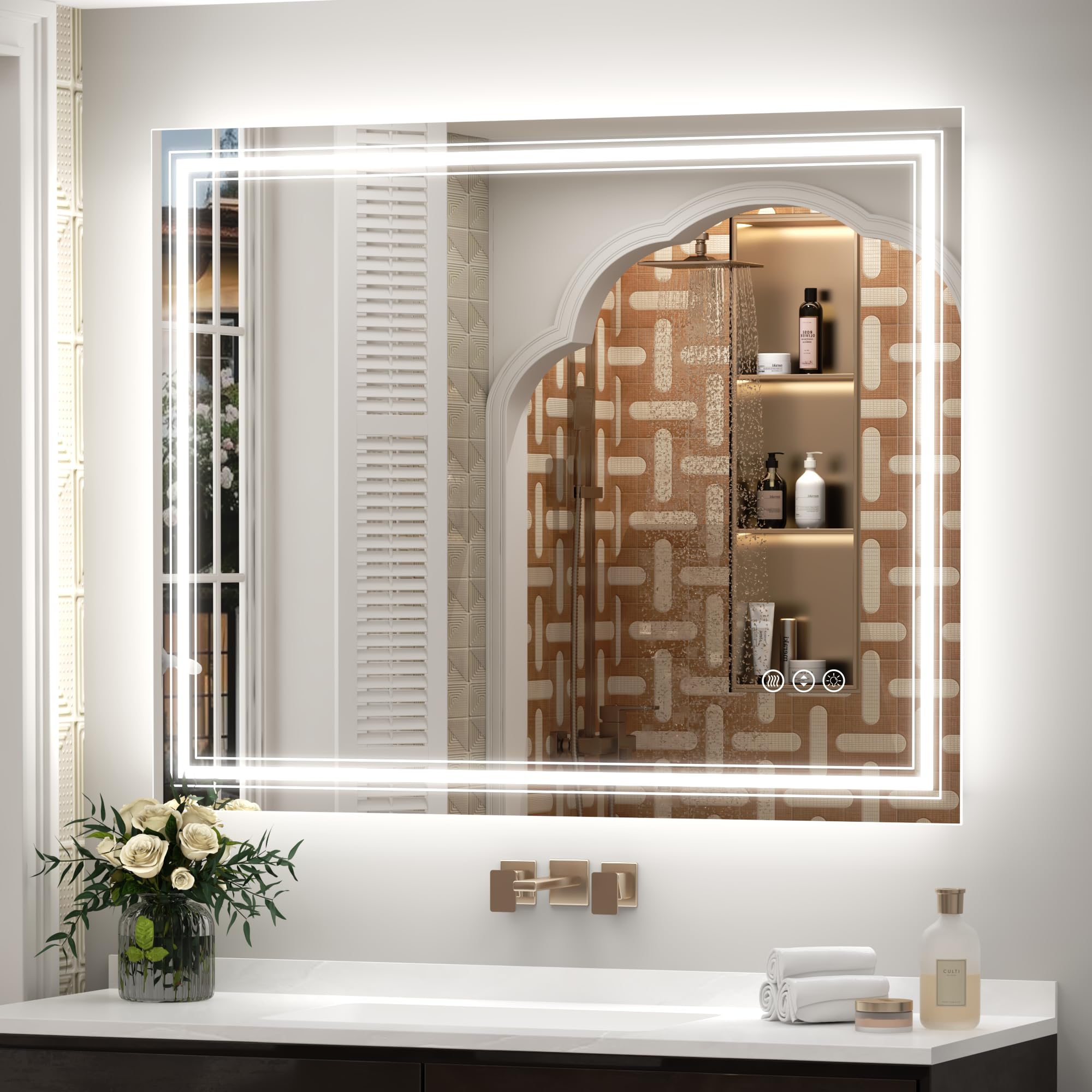 20x28 LED Bathroom Mirror, Vanity Mirror with Lights, Backlit and Front lit Mirror for Wall, Dimmable, Anti-Fog, Shatterpoof, Memory (Horizontal/Vertical)